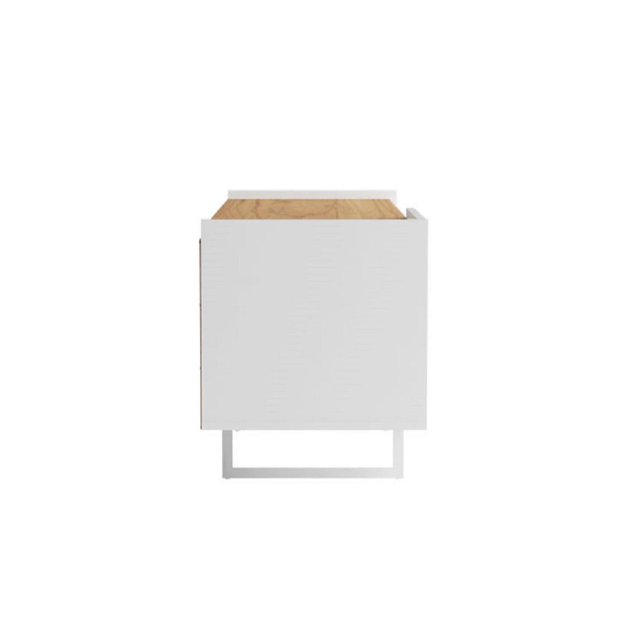 Manhattan Comfort Winston 53.14" TV Stand with 4 Shelves, White/Cinnamon, large