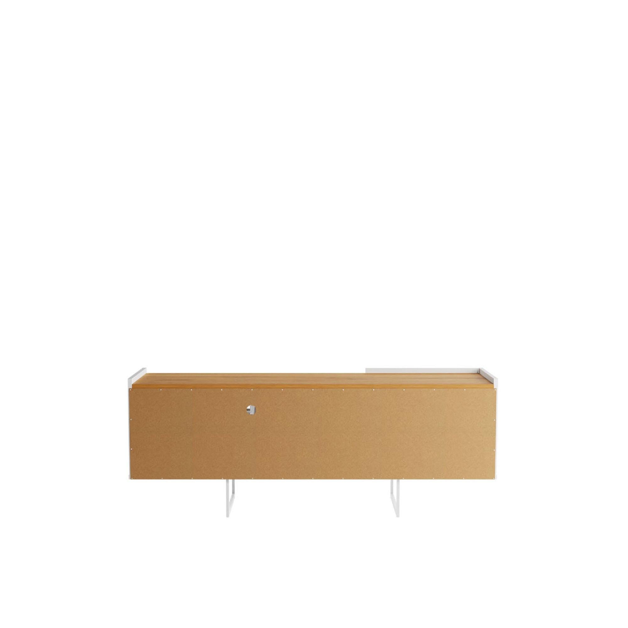 Manhattan Comfort Winston 53.14" TV Stand with 4 Shelves, White/Cinnamon, large