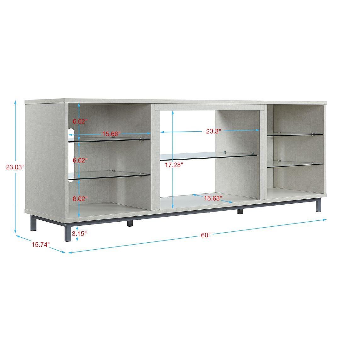 Manhattan Comfort Brighton 60" TV Stand, Beige, large