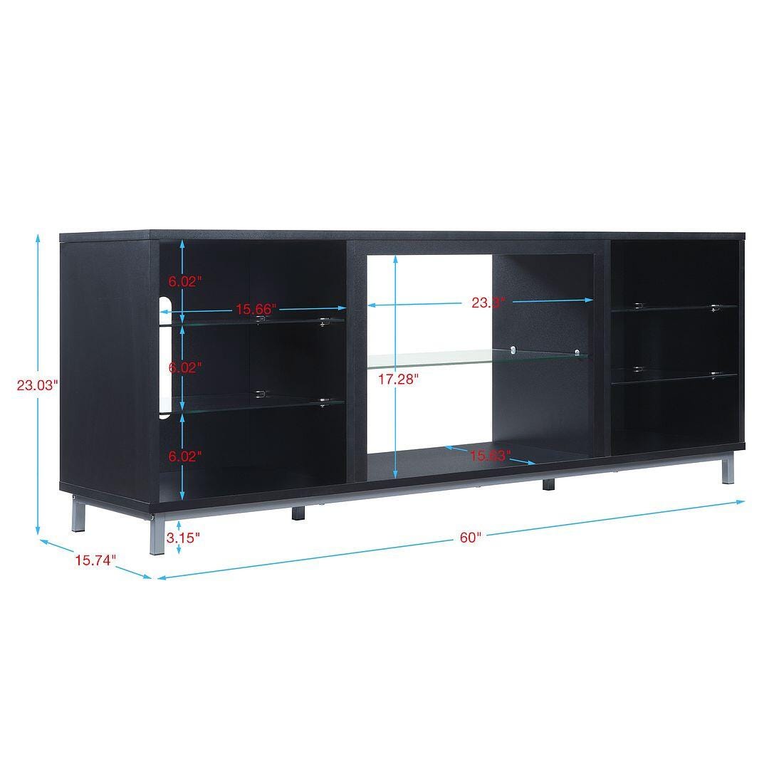 Manhattan Comfort Brighton 60" TV Stand, Onyx, large