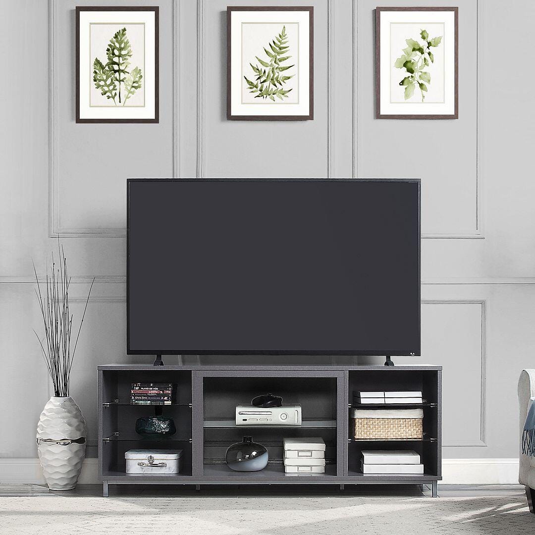 Manhattan Comfort Brighton 60" TV Stand, Gray, rollover