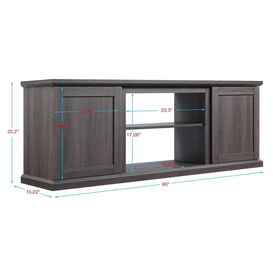 Manhattan Comfort Franklin 60" TV Stand, Brown, large