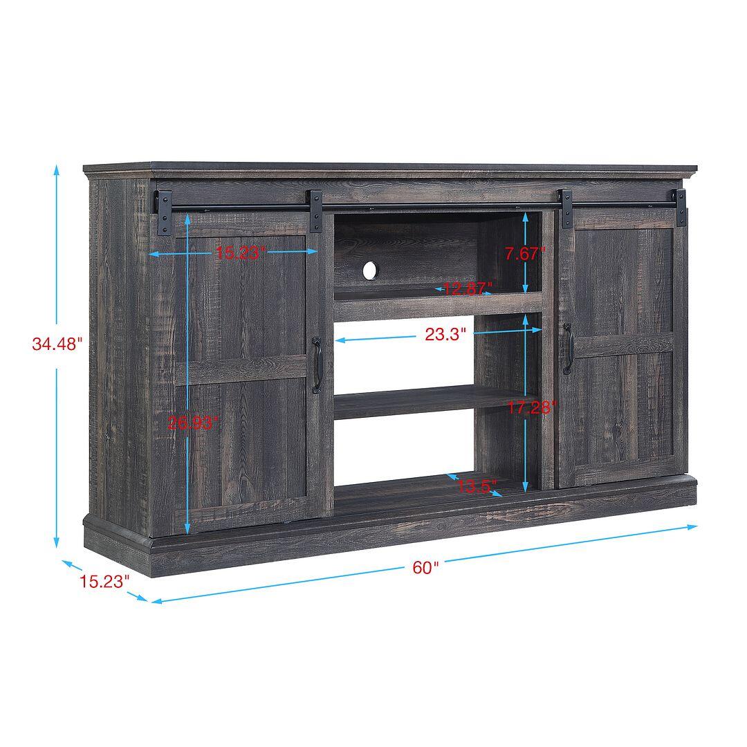 Manhattan Comfort Myrtle 60" TV Stand, Heavy Brown, large
