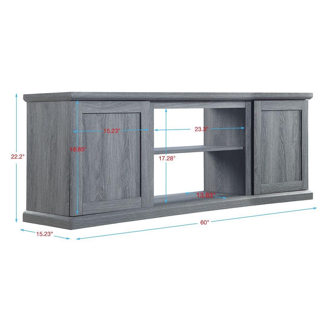 Manhattan Comfort Franklin 60" TV Stand, Gray, large