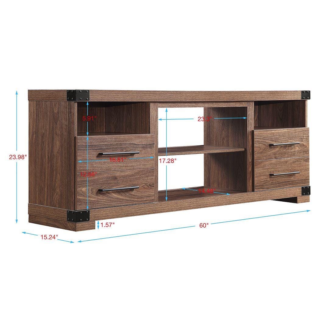 Manhattan Comfort Richmond 60" TV Stand, Brown, large