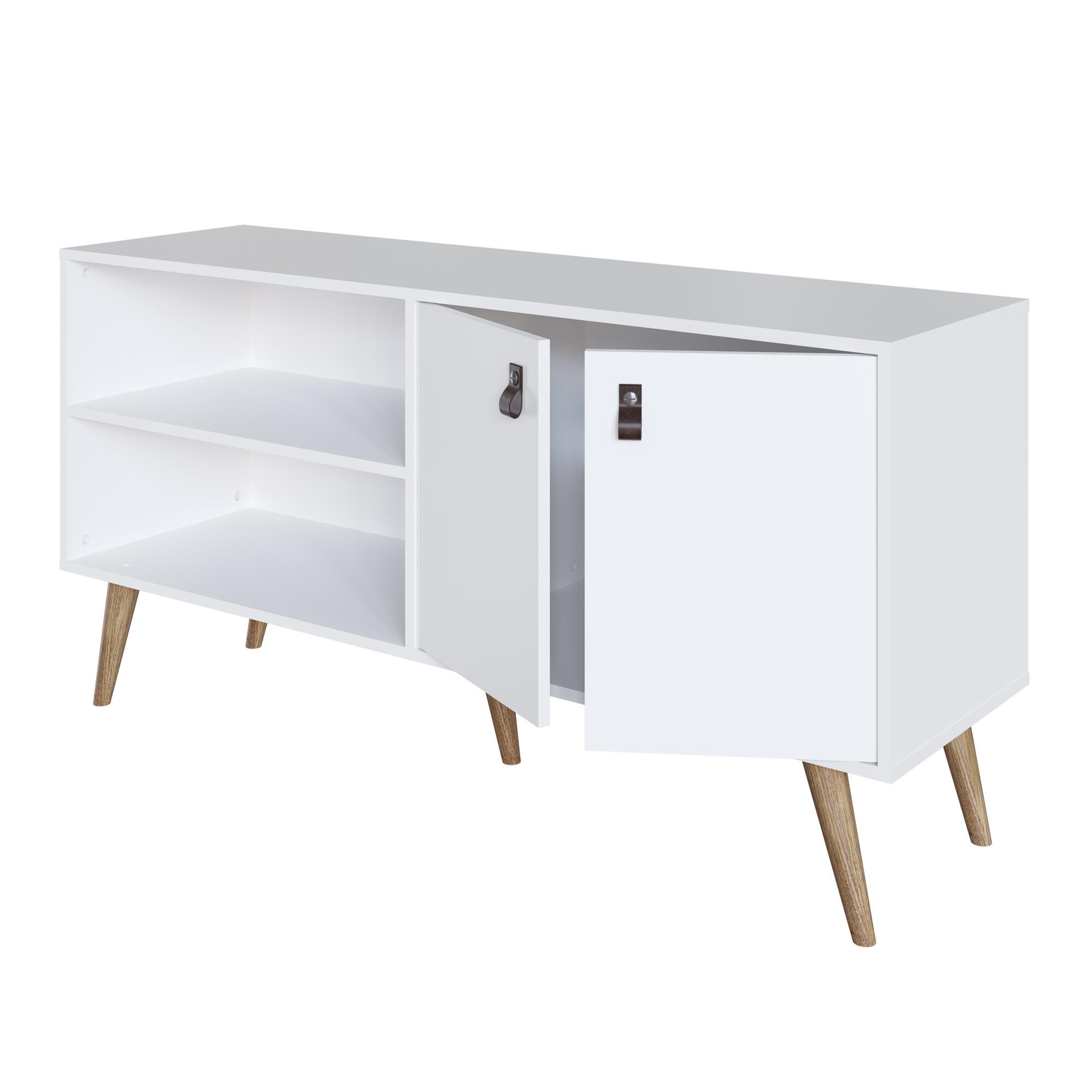 Manhattan Comfort Amber 53.7" TV Stand, White, large