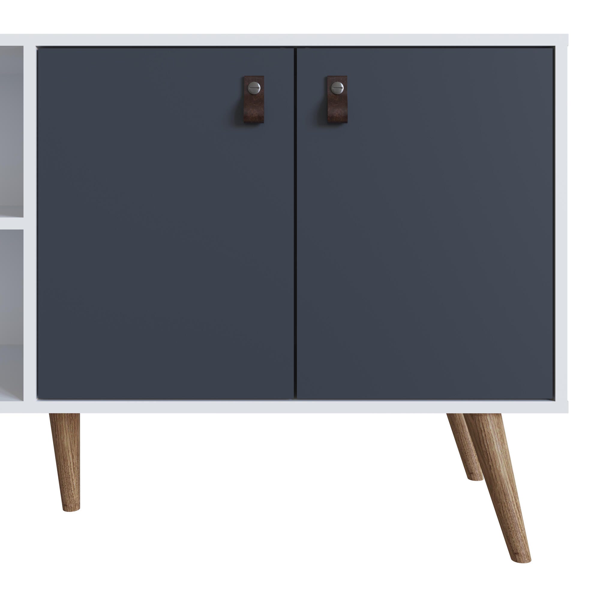 Manhattan Comfort Amber 53.7" TV Stand, White/Blue, large