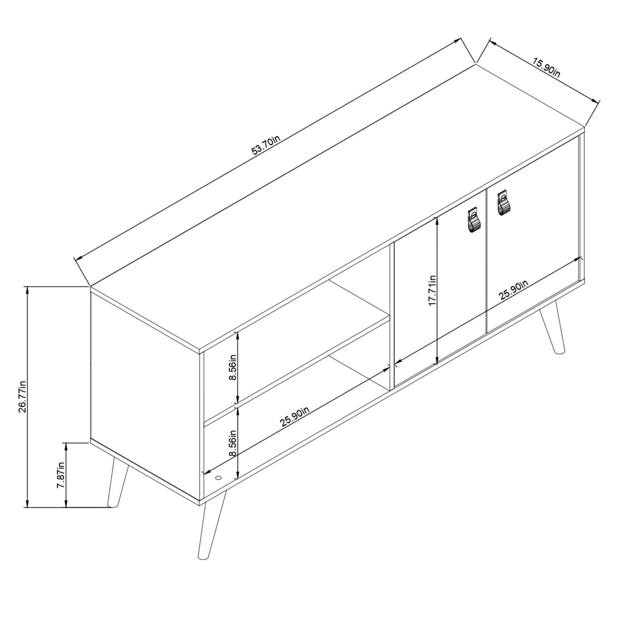 Manhattan Comfort Amber 53.7" TV Stand, White/Blue, large