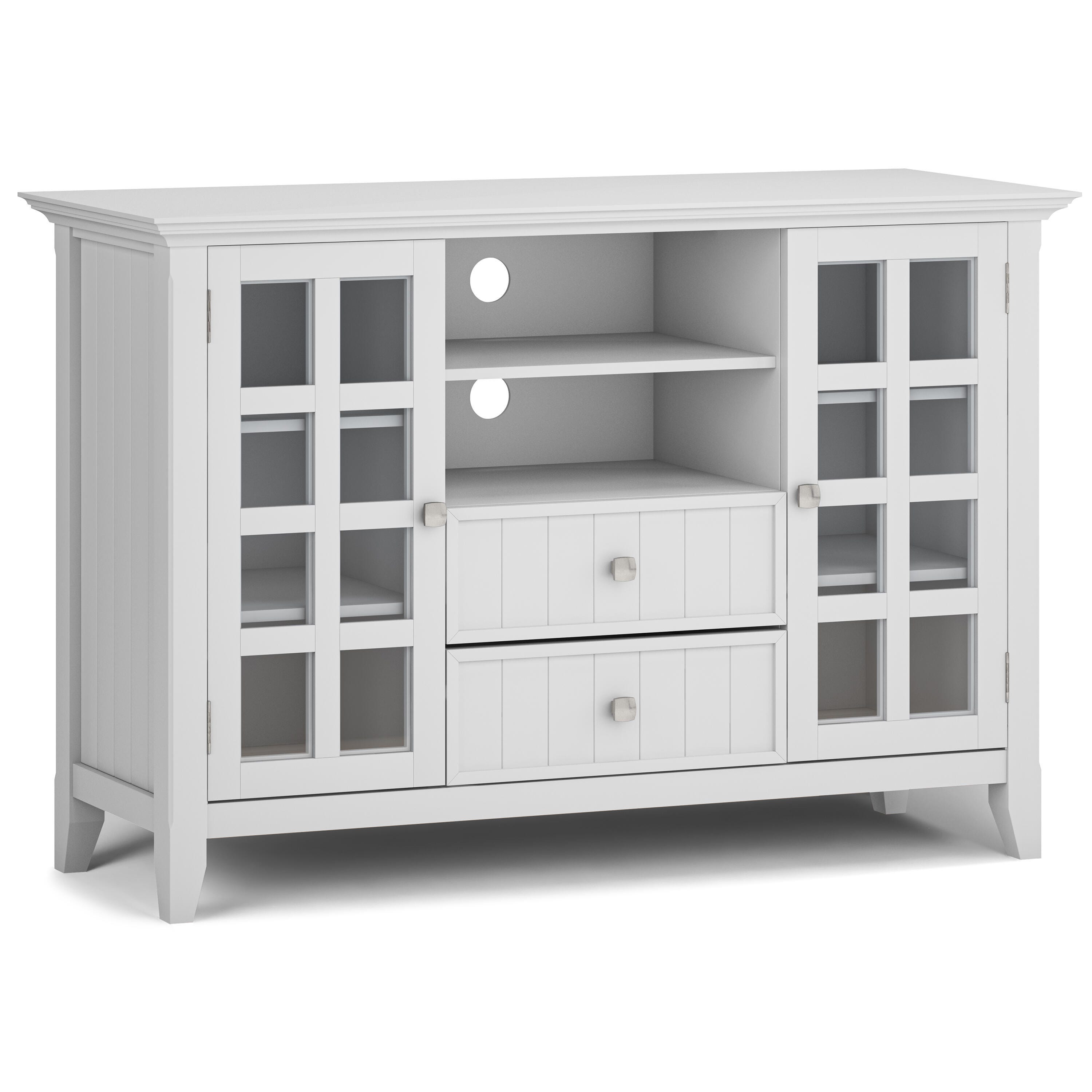Simpli Home Acadian 53" TV Media Stand, White, large