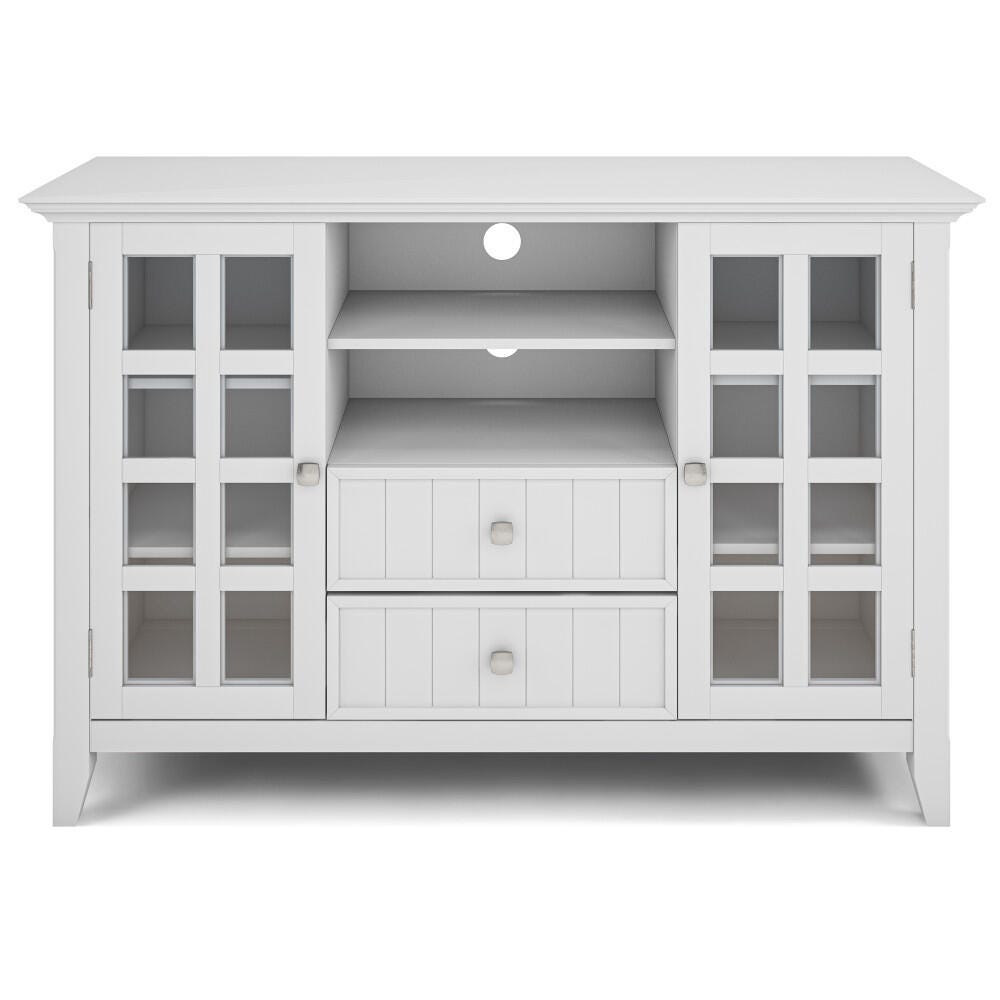 Simpli Home Acadian 53" TV Media Stand, White, large