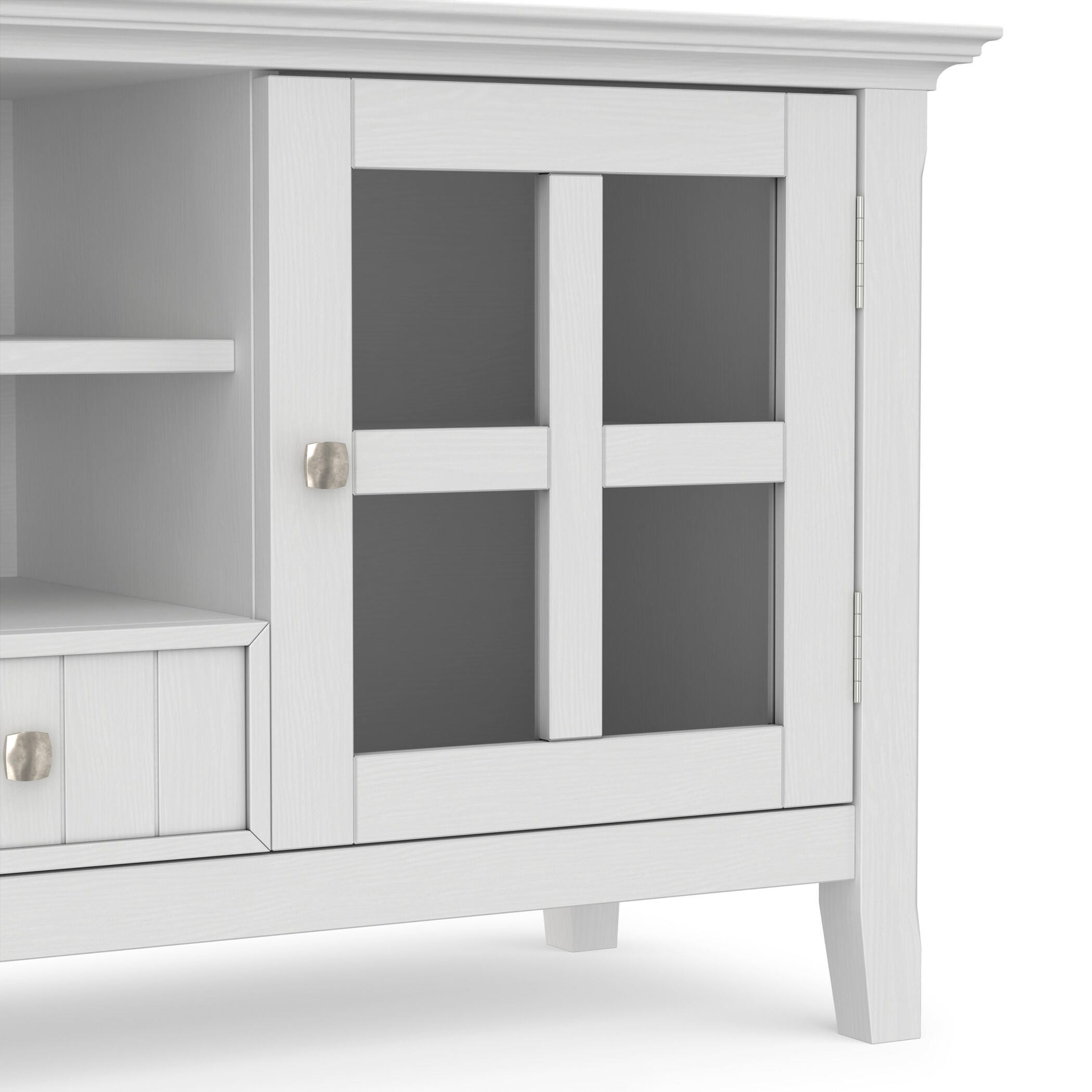 Simpli Home Acadian 60" TV Media Stand, White, large