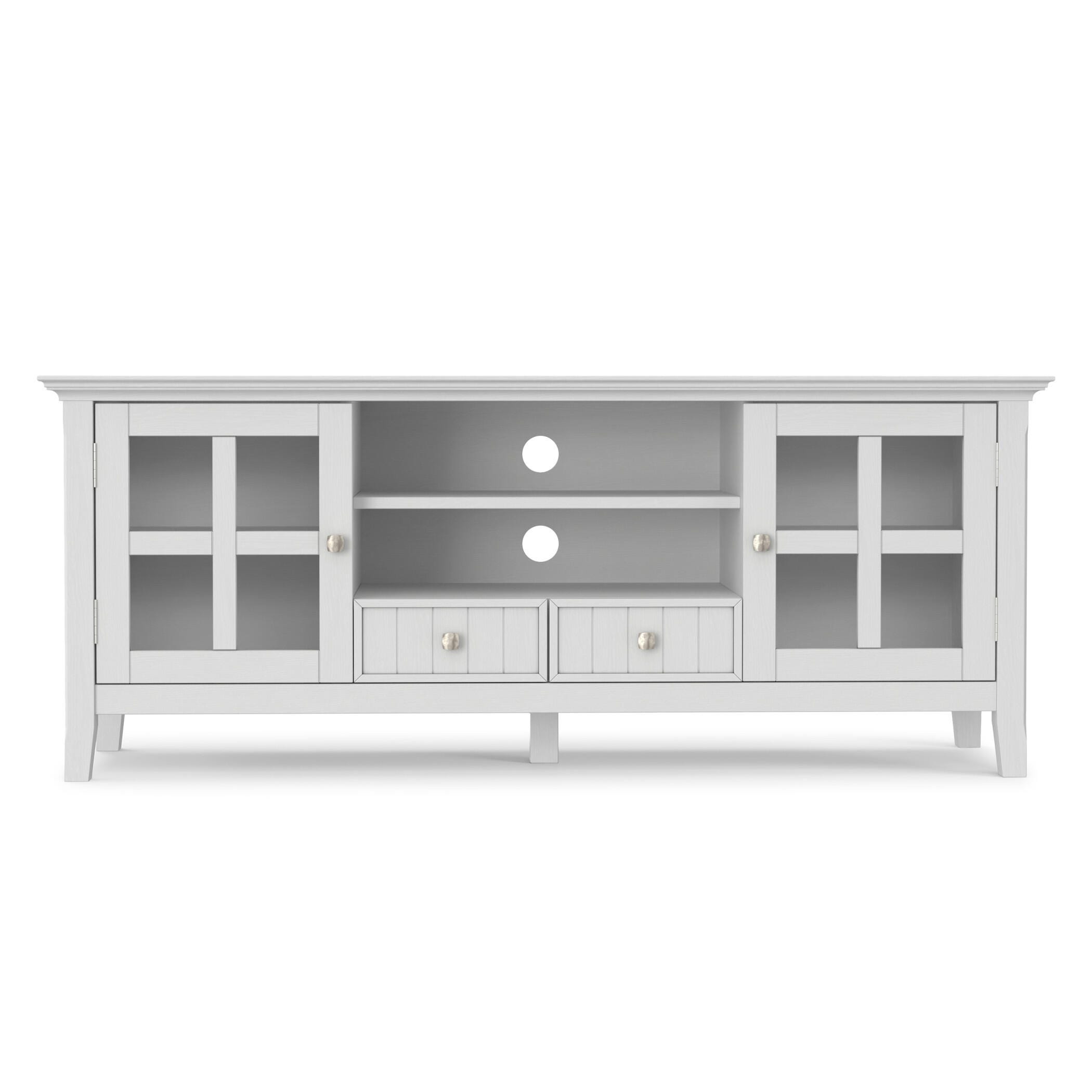 Simpli Home Acadian 60" TV Media Stand, White, large