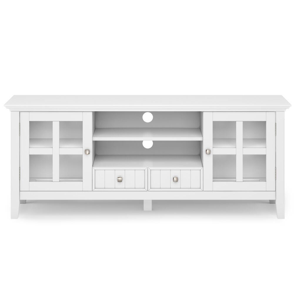 Simpli Home Acadian 60" TV Media Stand, White, large