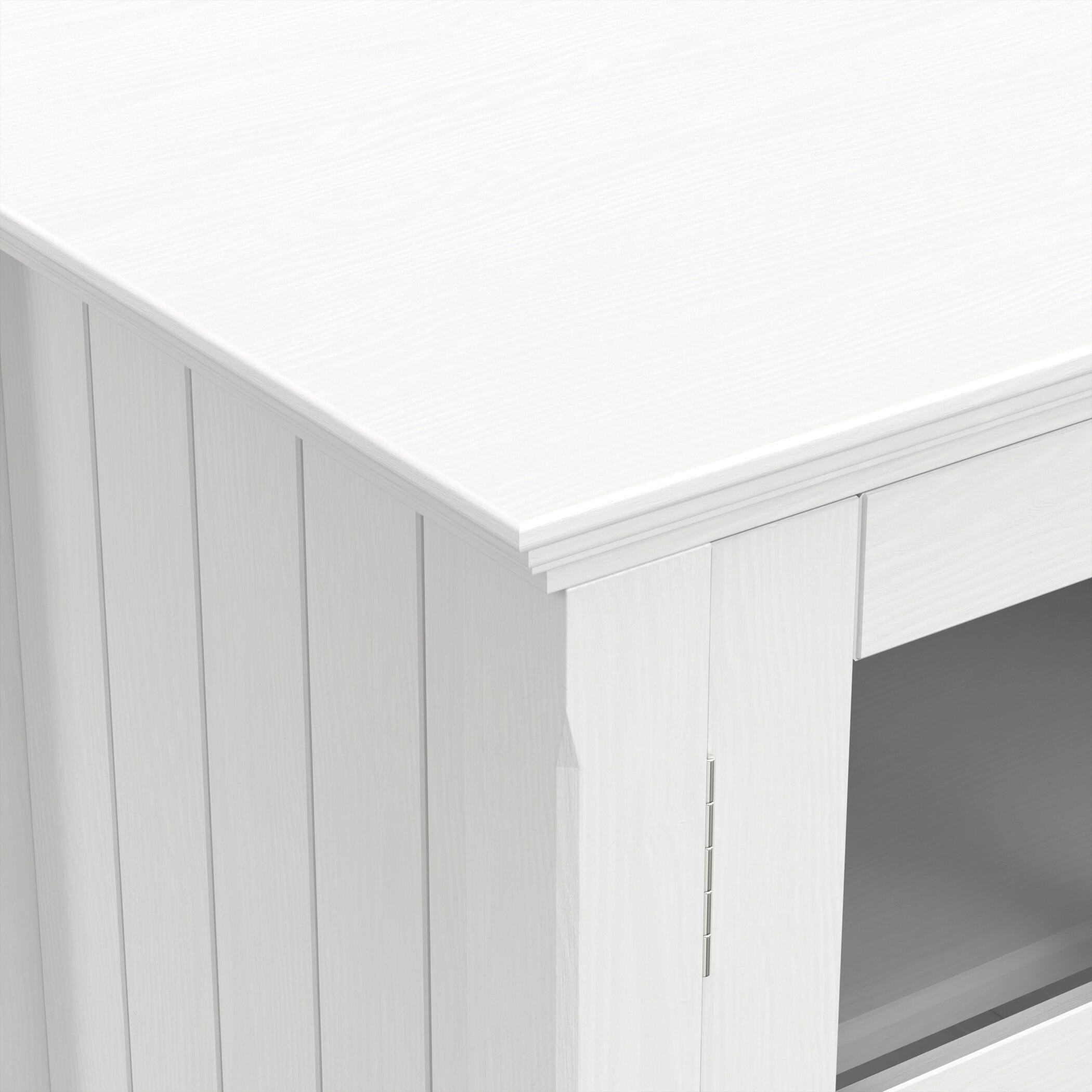 Simpli Home Acadian 60" TV Media Stand, White, large