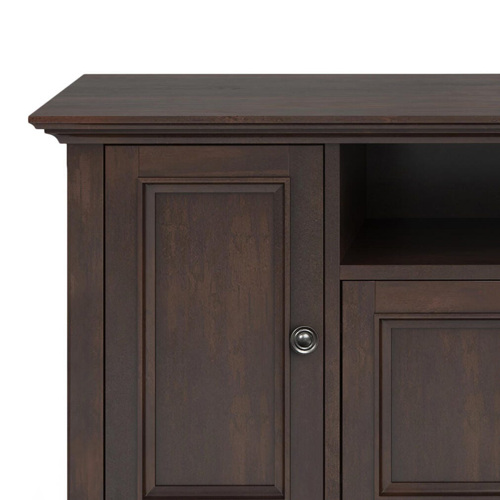 Simpli Home Amherst 72" TV Media Stand, Brunette Brown, large