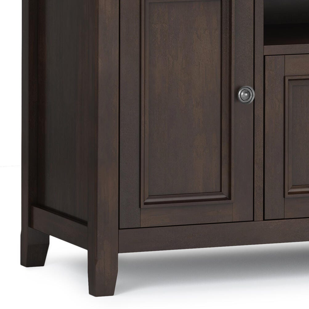 Simpli Home Amherst 72" TV Media Stand, Brunette Brown, large