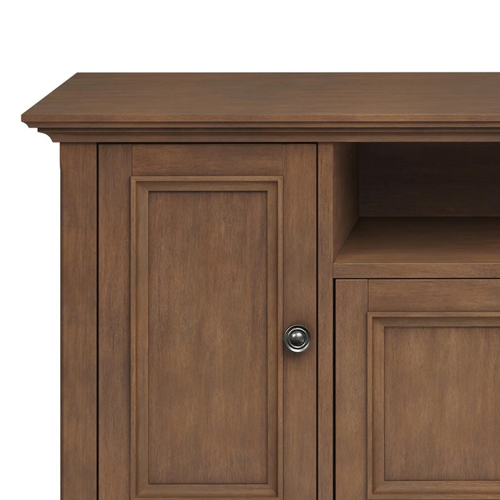 Simpli Home Amherst 72" TV Media Stand, Rustic Natural Aged Brown, large