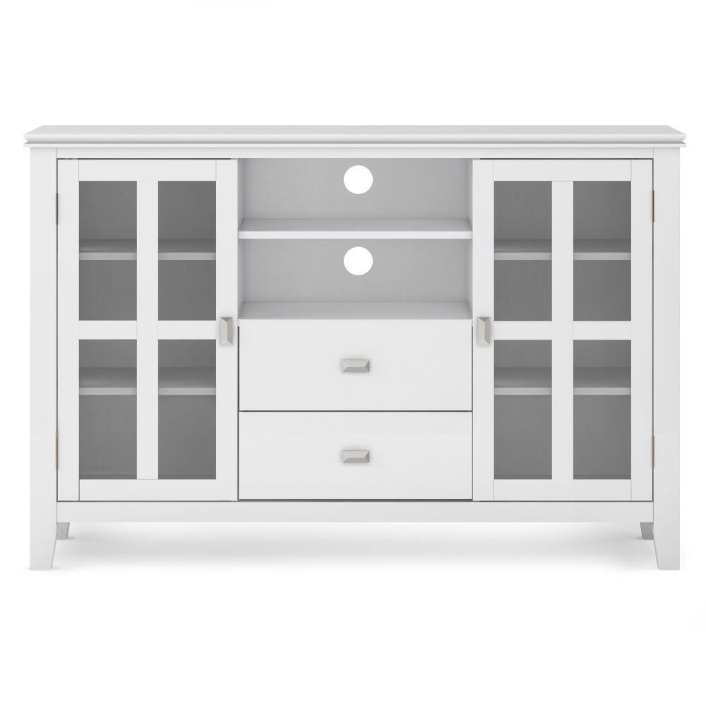 Simpli Home Artisan 53" TV Media Stand, White, large
