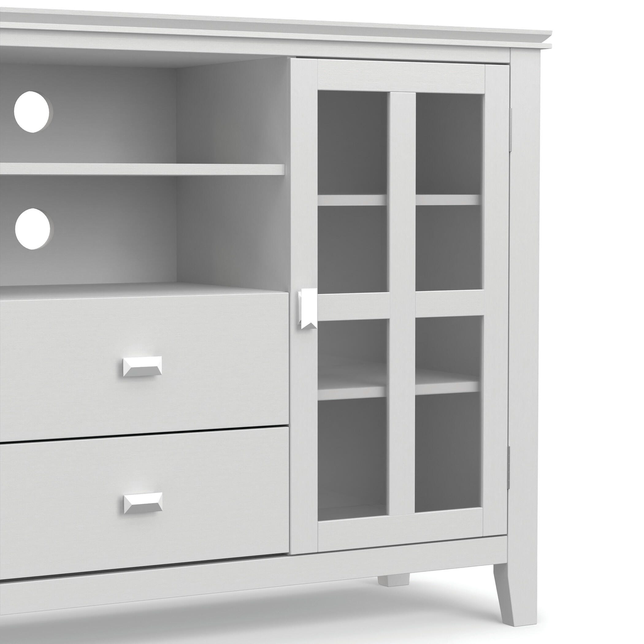 Simpli Home Artisan 53" TV Media Stand, White, large