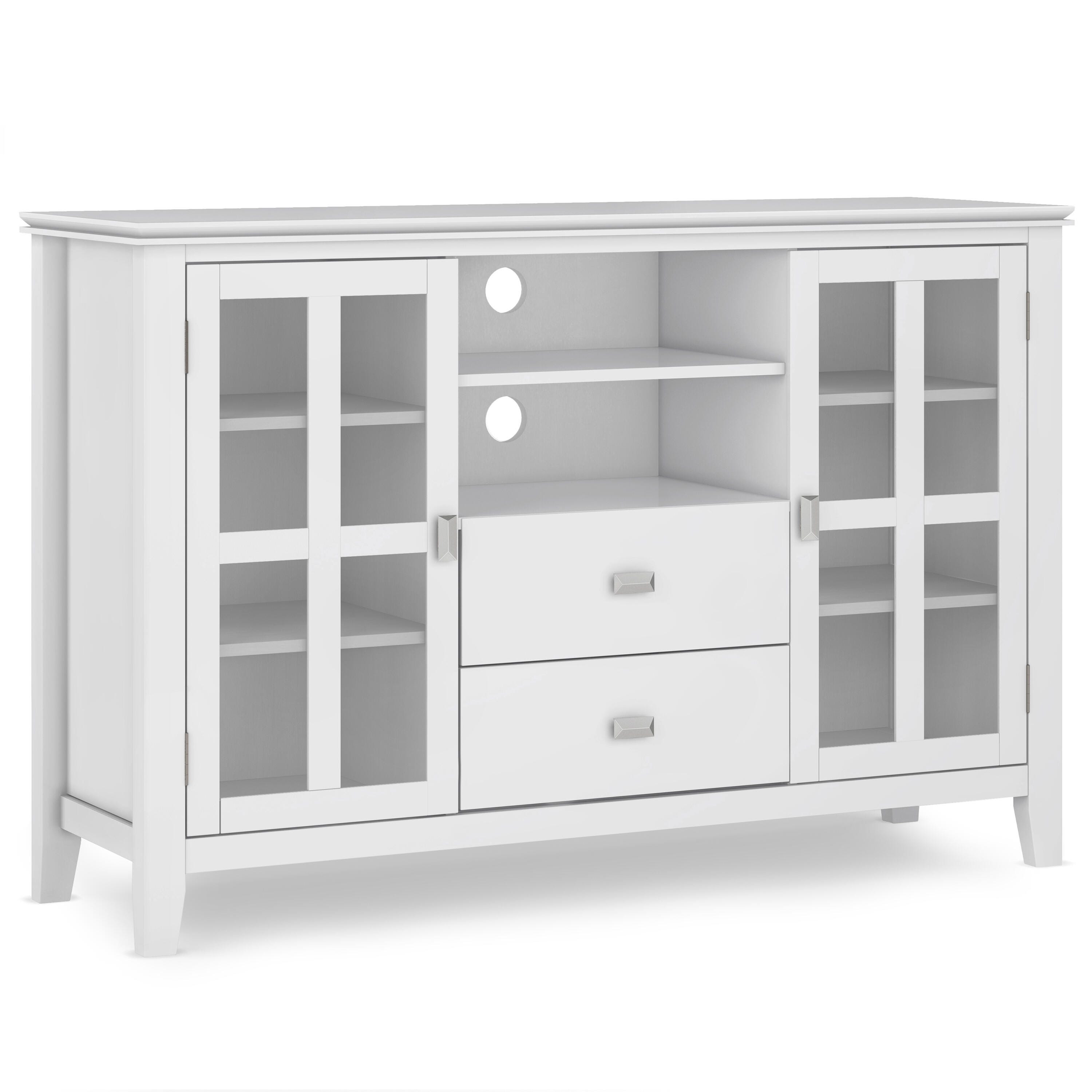 Simpli Home Artisan 53" TV Media Stand, White, large