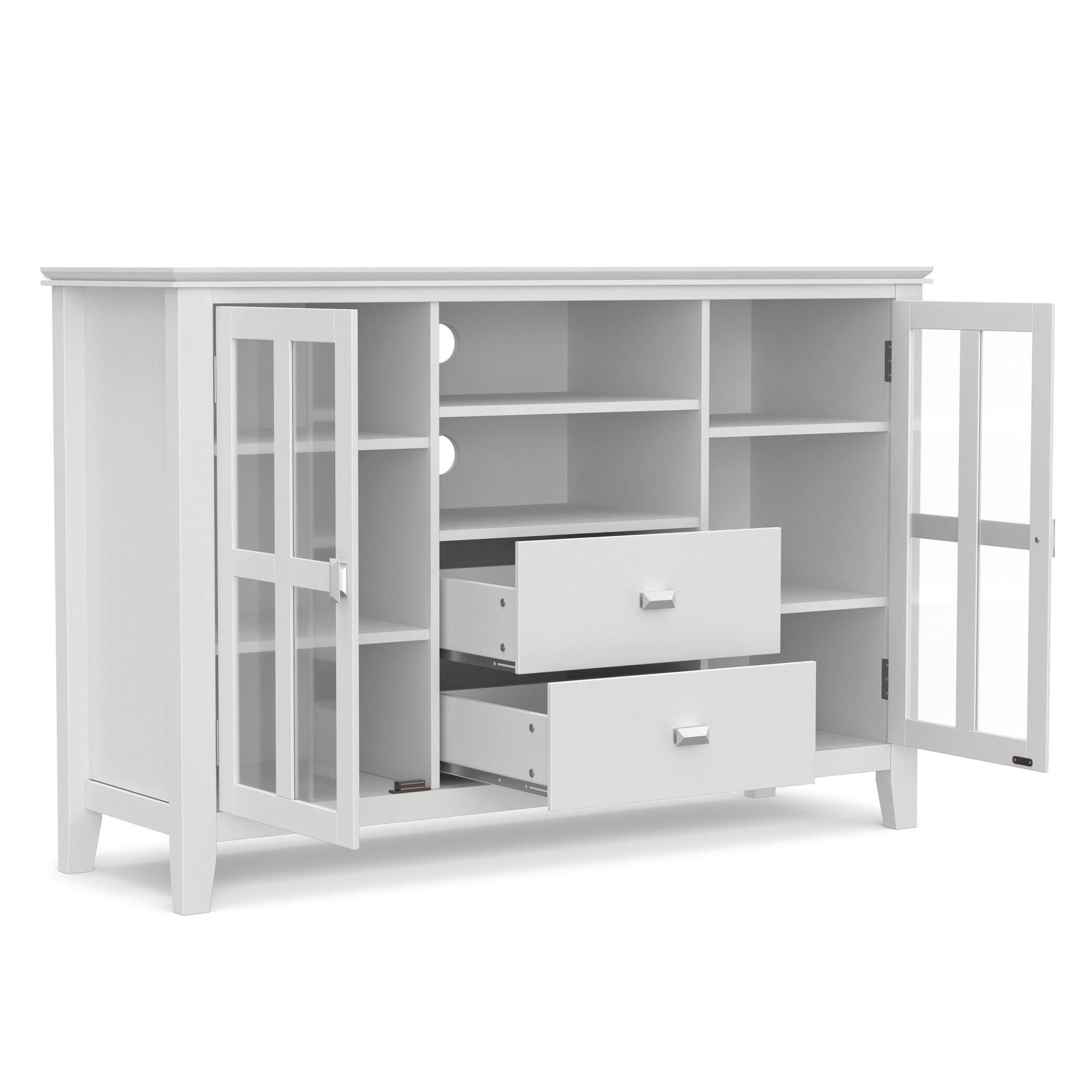 Simpli Home Artisan 53" TV Media Stand, White, large