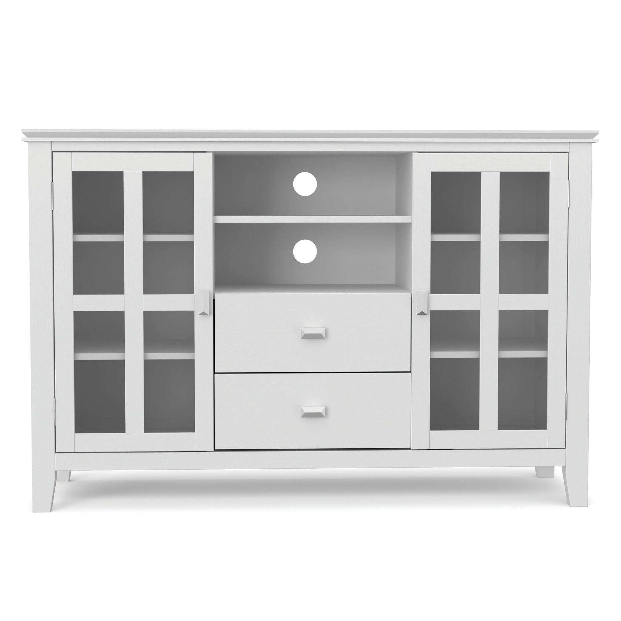 Simpli Home Artisan 53" TV Media Stand, White, large