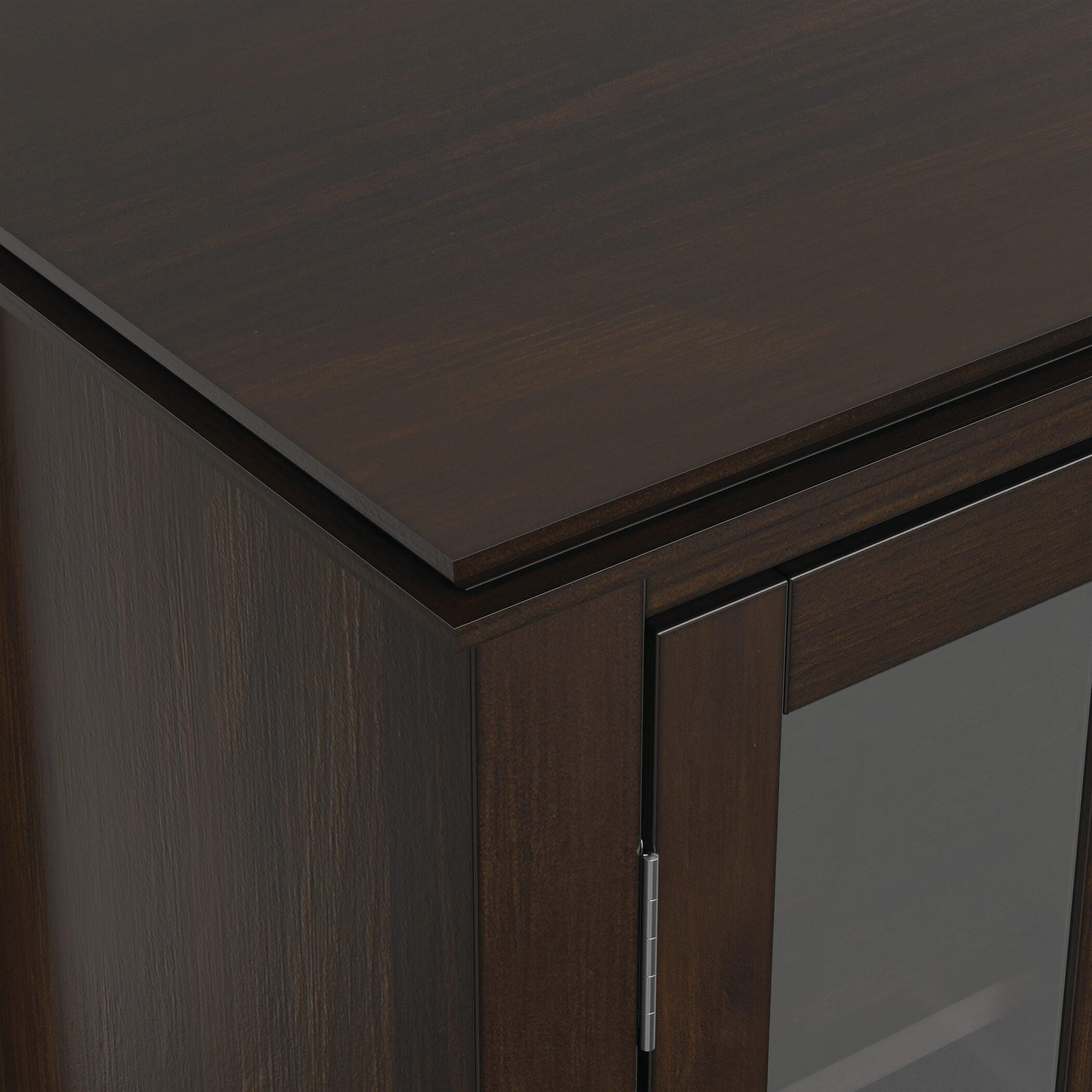 Simpli Home Artisan 53" TV Media Stand, Dark Chestnut Brown, large