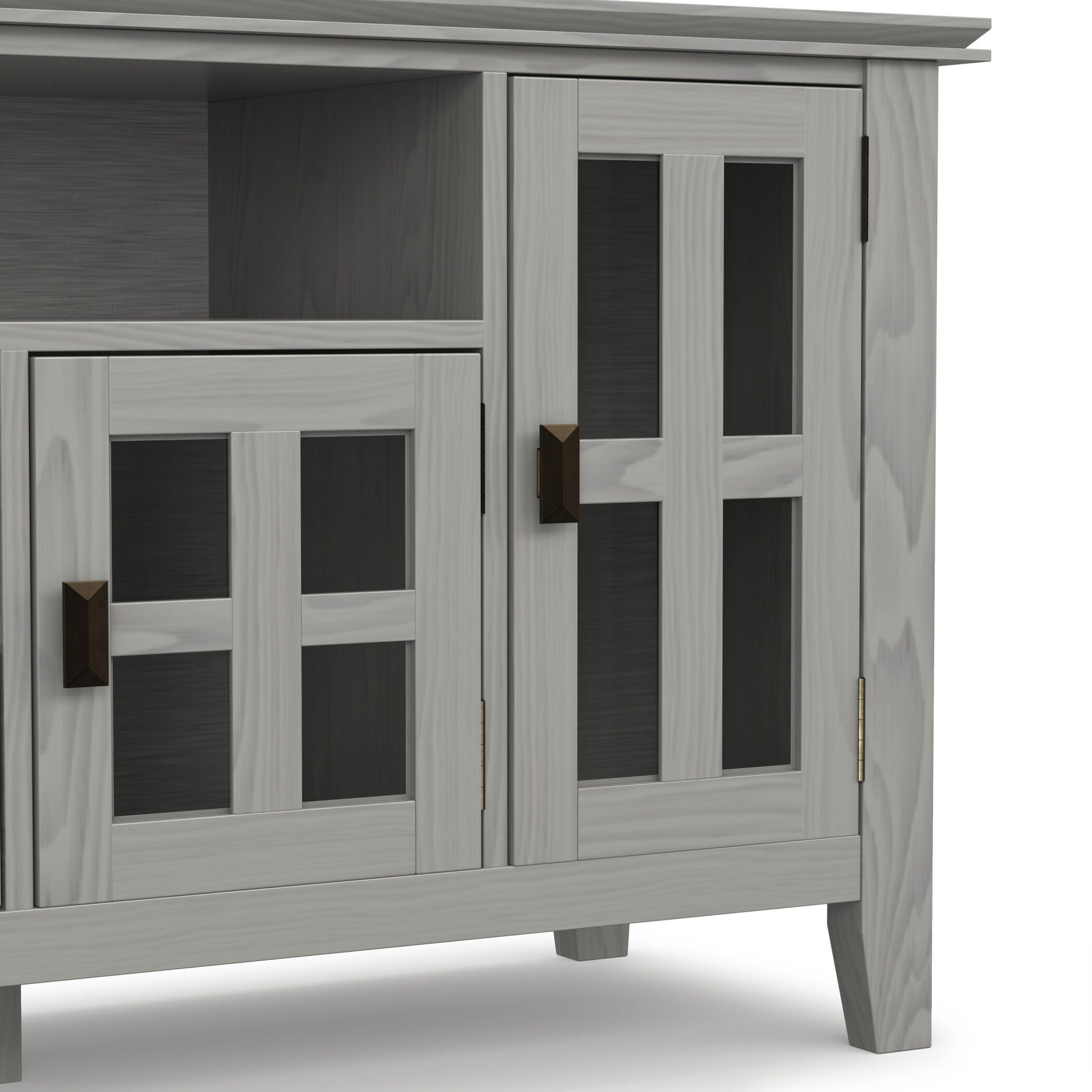 Simpli Home Artisan 72" TV Media Stand, Fog Gray, large