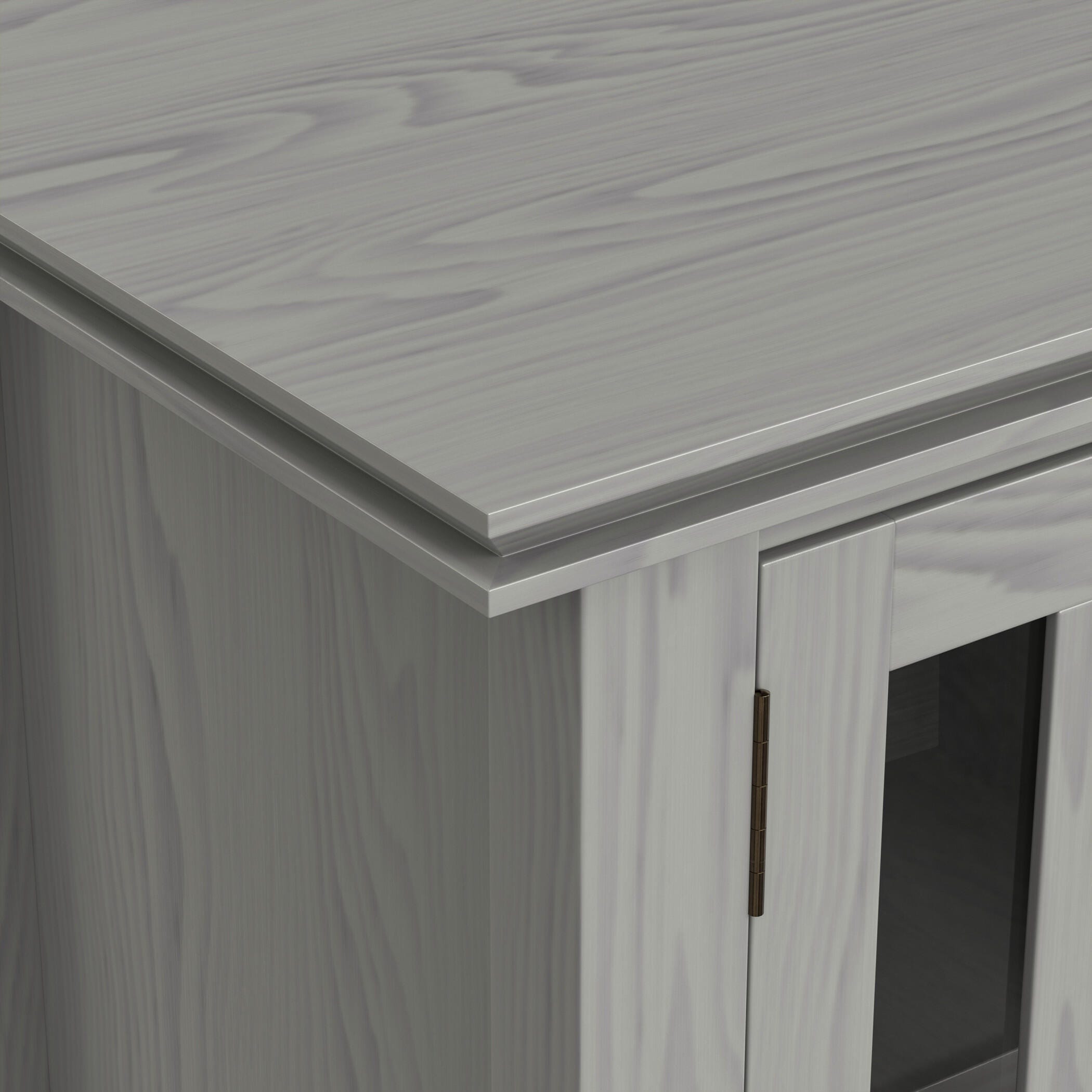 Simpli Home Artisan 72" TV Media Stand, Fog Gray, large