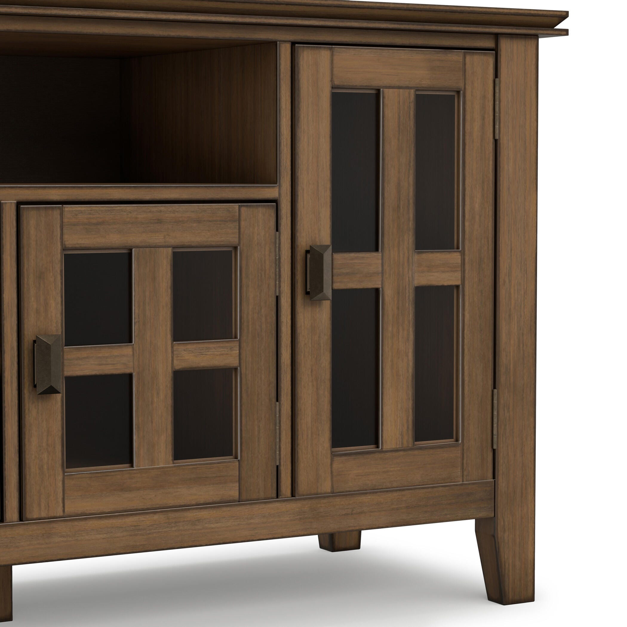 Simpli Home Artisan 72" TV Media Stand, Rustic Natural Aged Brown, large