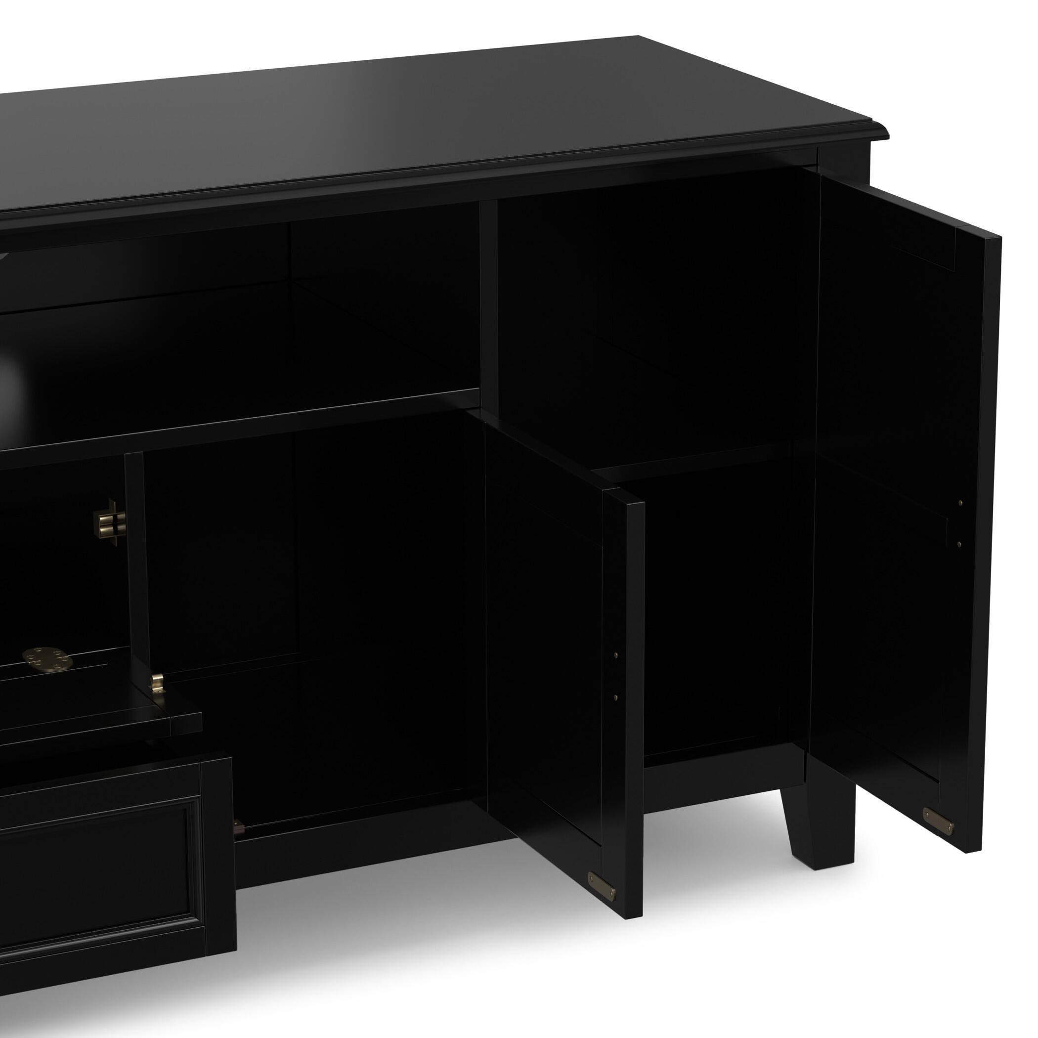 Simpli Home Burlington 72" TV Media Stand, Black, large