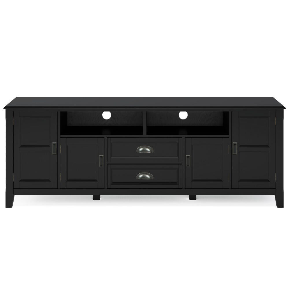 Simpli Home Burlington 72" TV Media Stand, Black, large