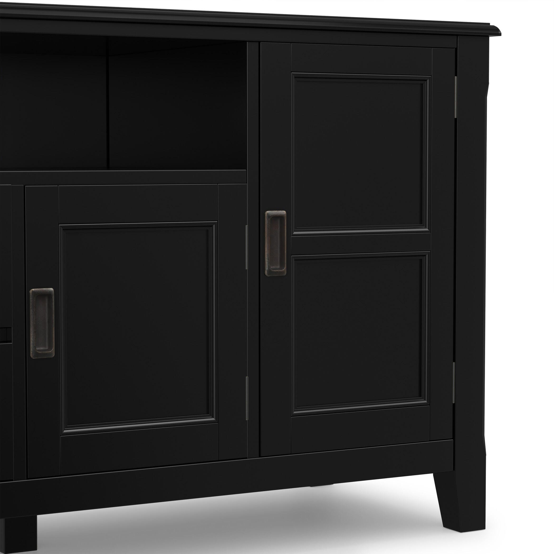 Simpli Home Burlington 72" TV Media Stand, Black, large
