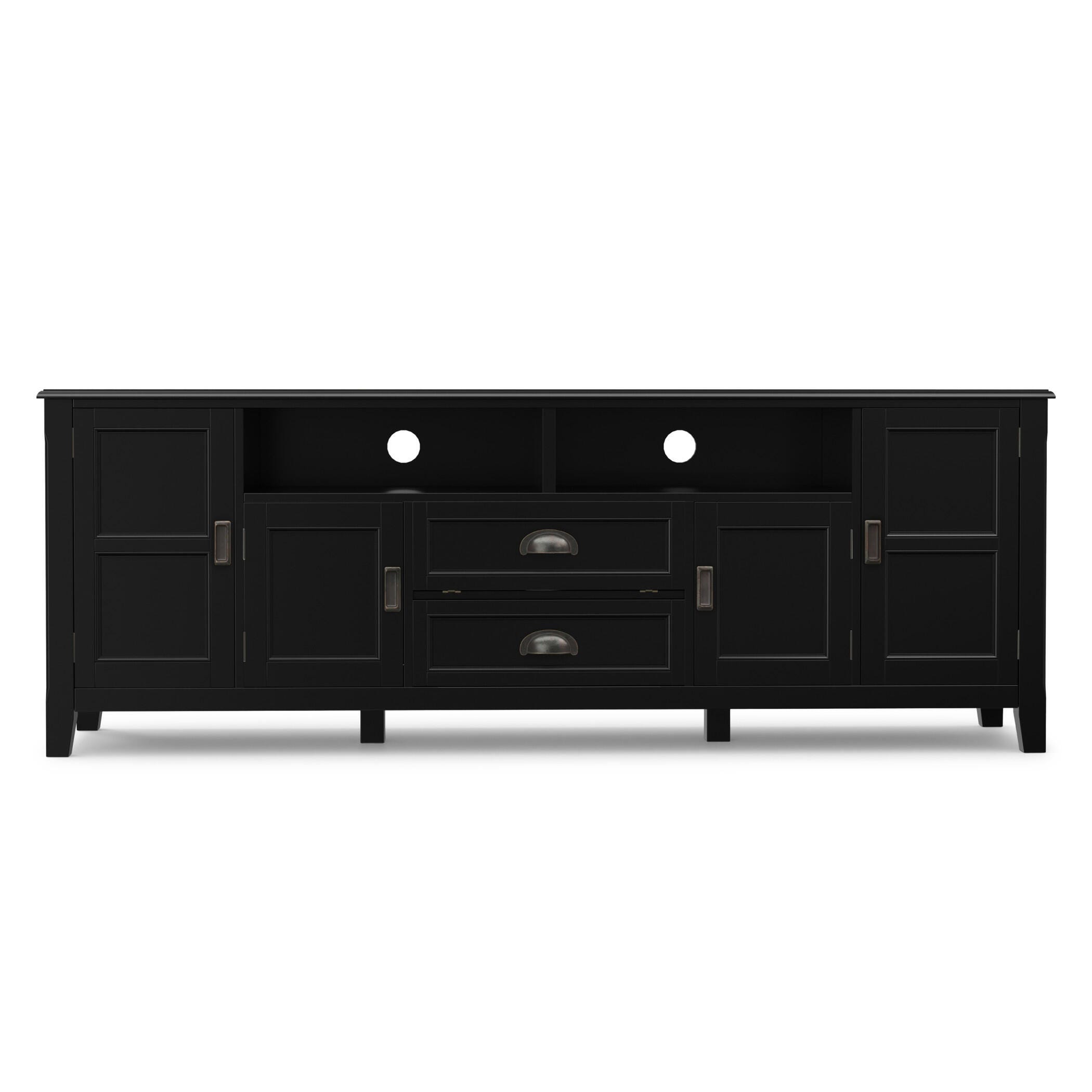 Simpli Home Burlington 72" TV Media Stand, Black, large