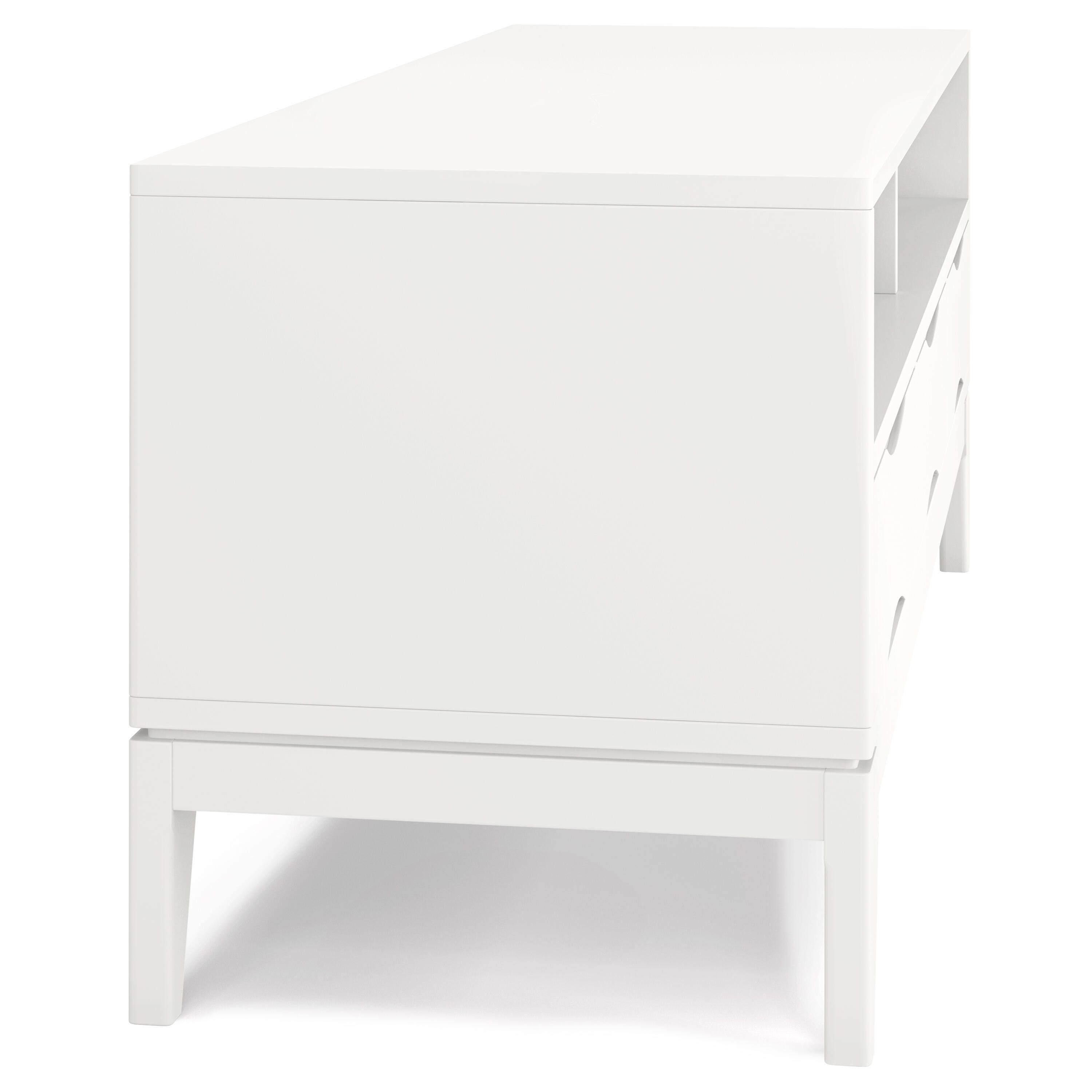 Simpli Home Harper 60" TV Media Stand, White, large