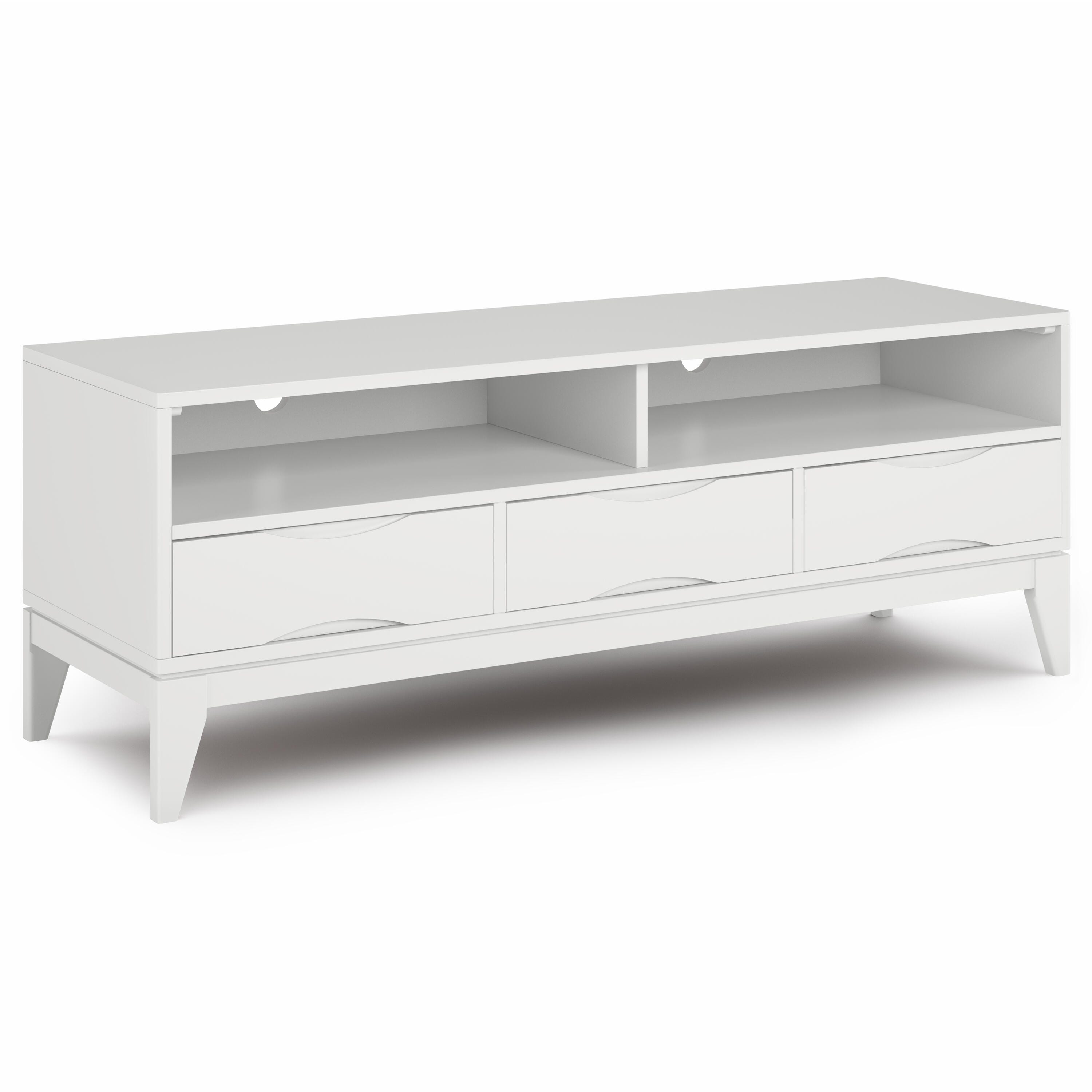 Simpli Home Harper 60" TV Media Stand, White, large