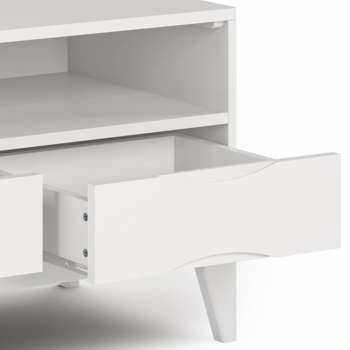Simpli Home Harper 60" TV Media Stand, White, large