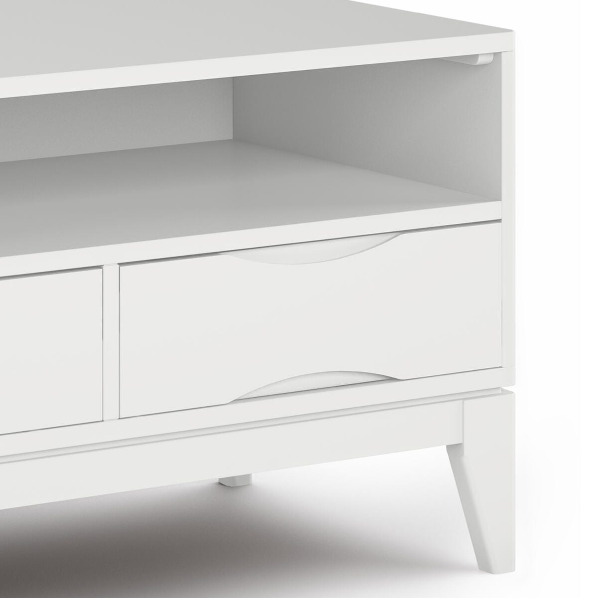 Simpli Home Harper 60" TV Media Stand, White, large