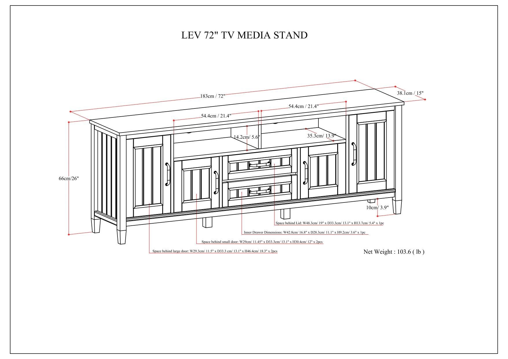 Simpli Home Lev 72" TV Media Stand, , large