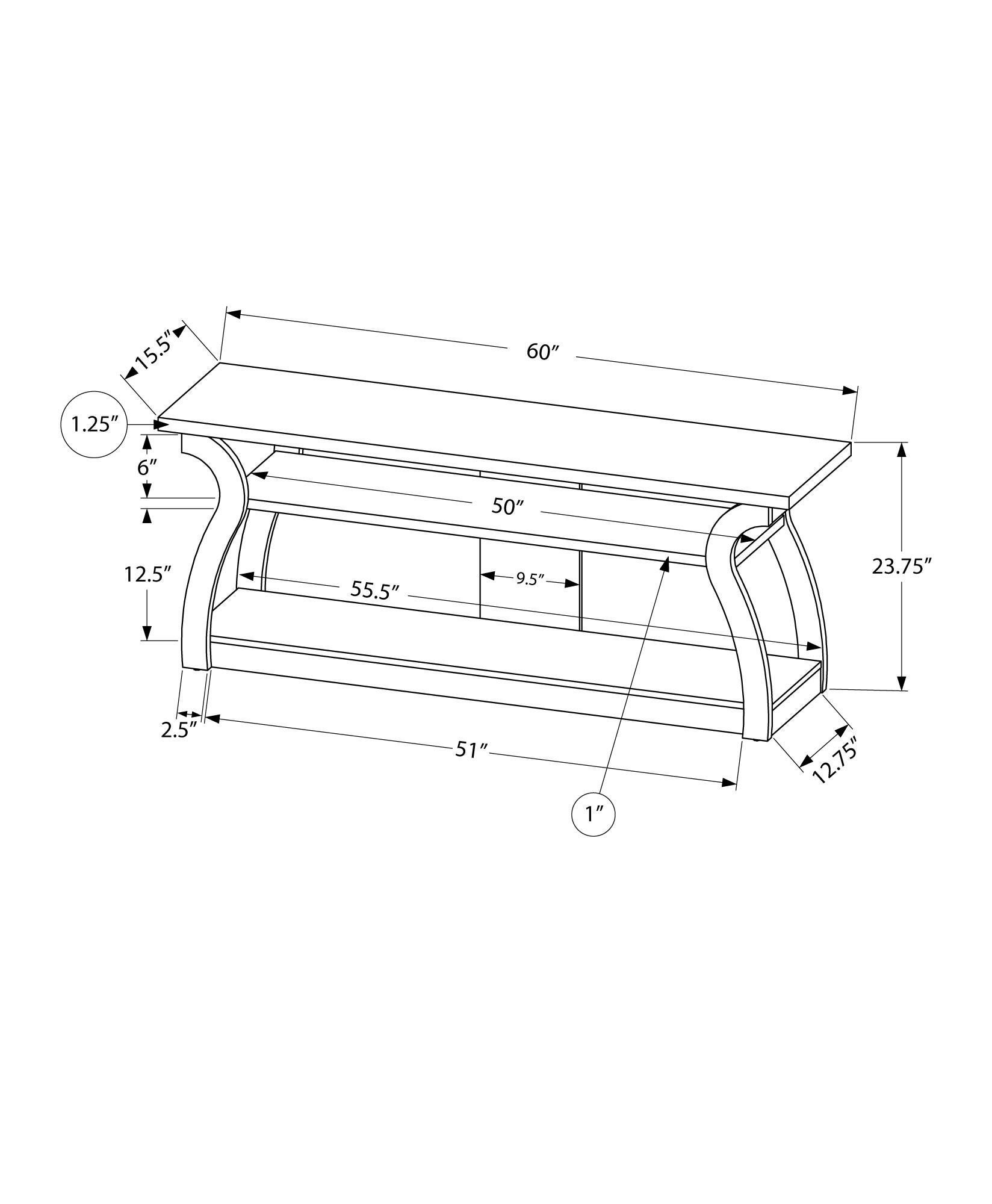 Monarch Specialties 60" TV Stand, , large