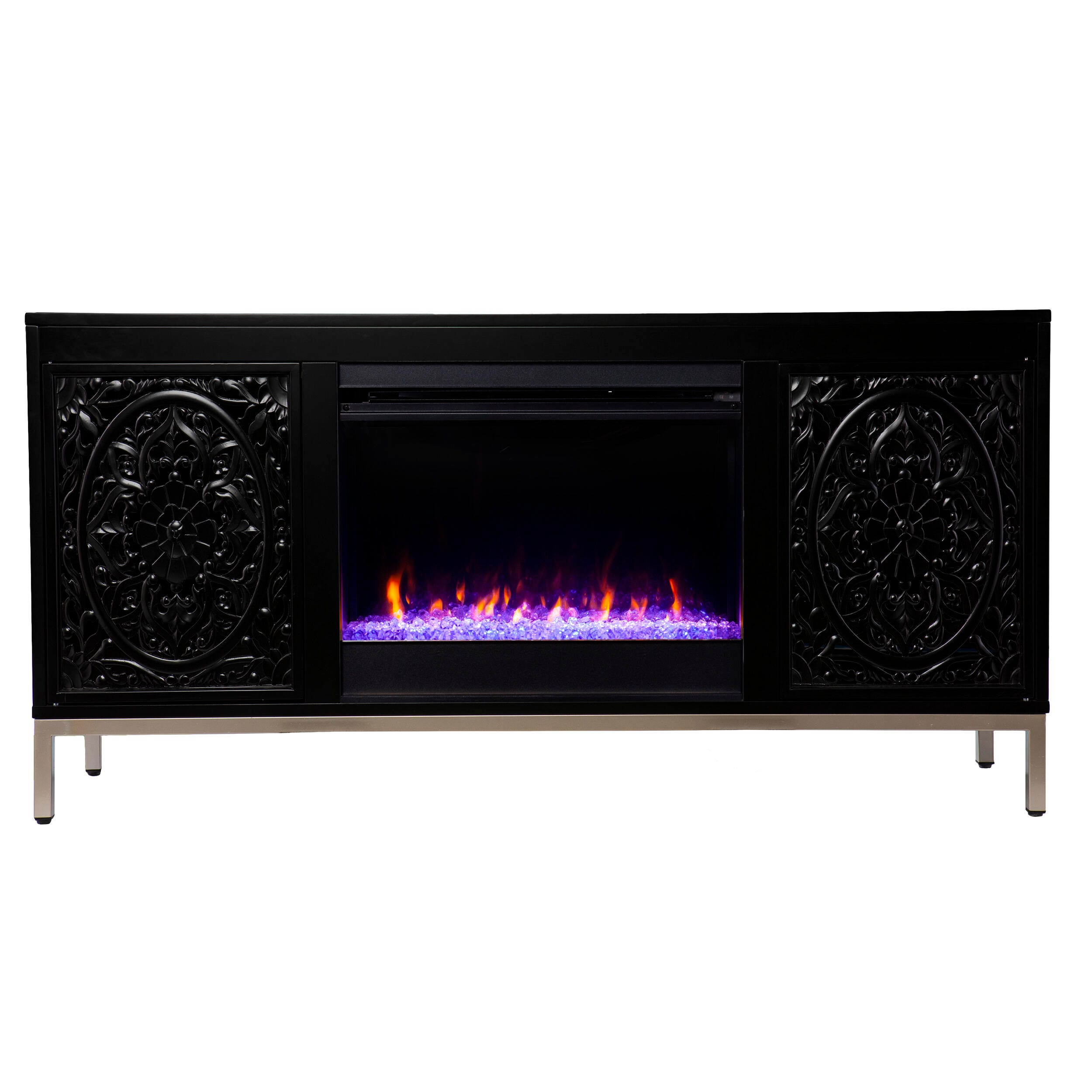 Southern Enterprises Gertandra Color Changing Fireplace Console with Media Storage, , large