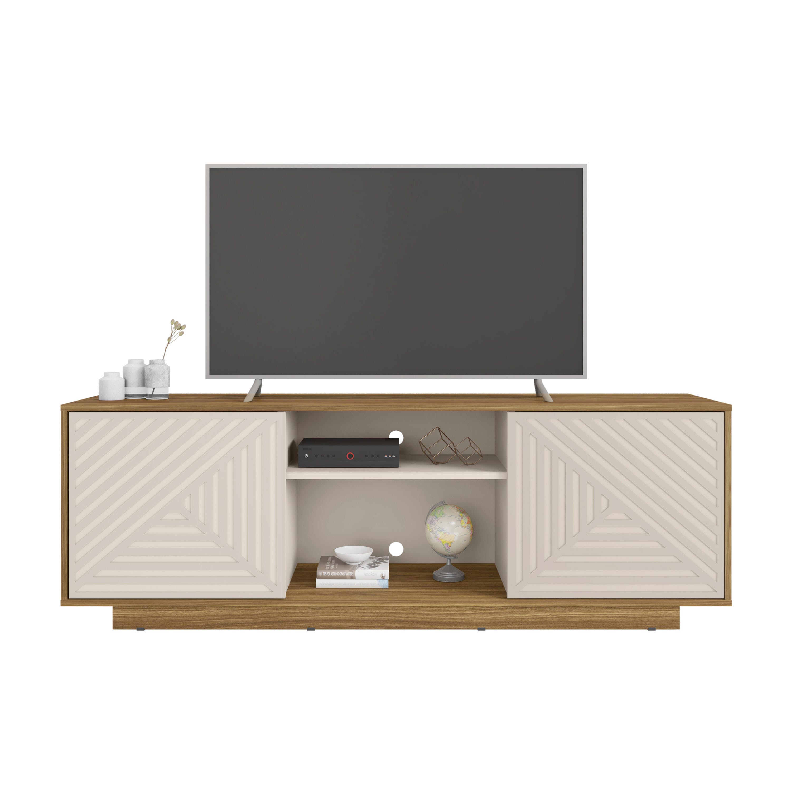 Techni Mobili 63" TV Stand with Storage, Oak, large