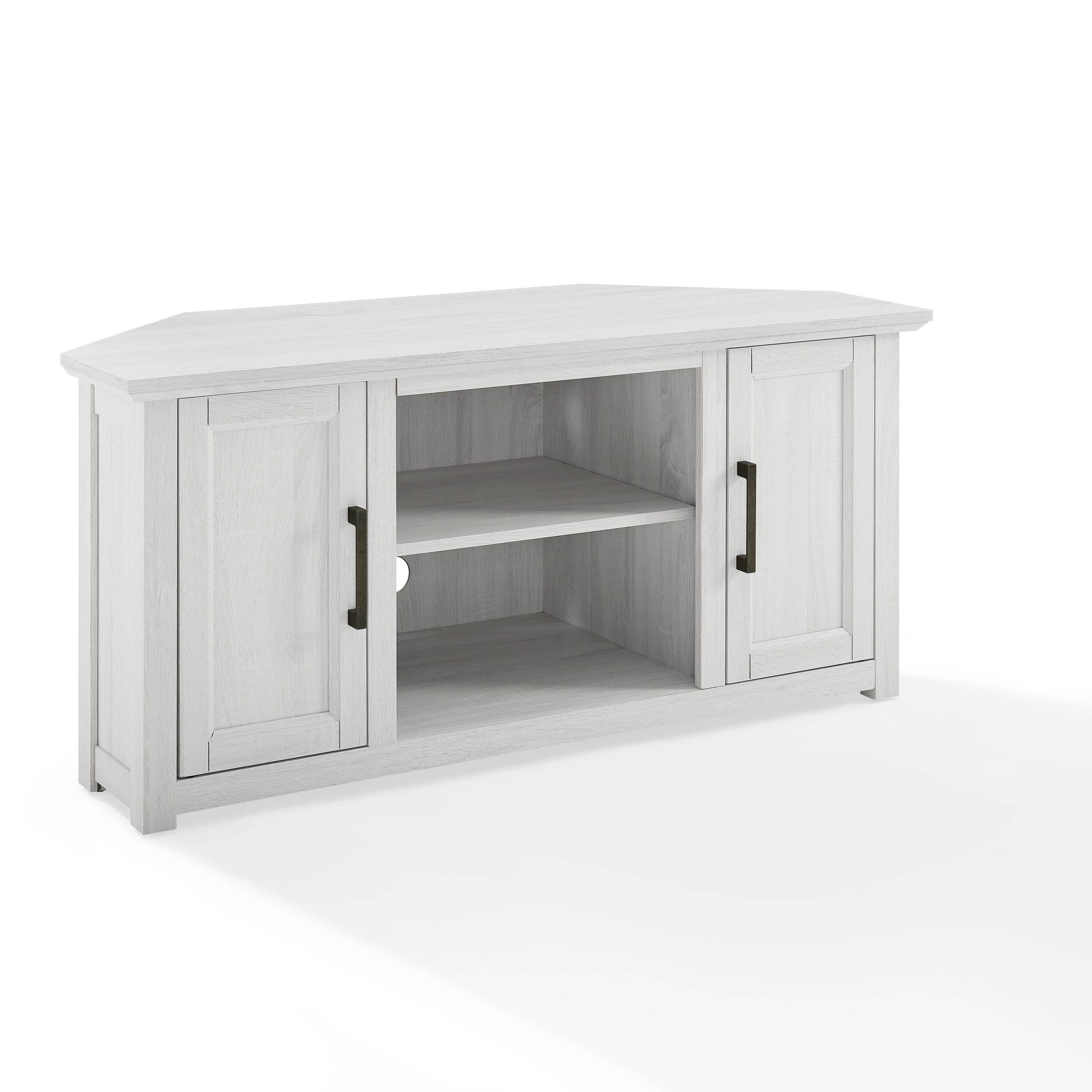 Crosley Furniture Camden Corner 47" TV Stand, Whitewash, large