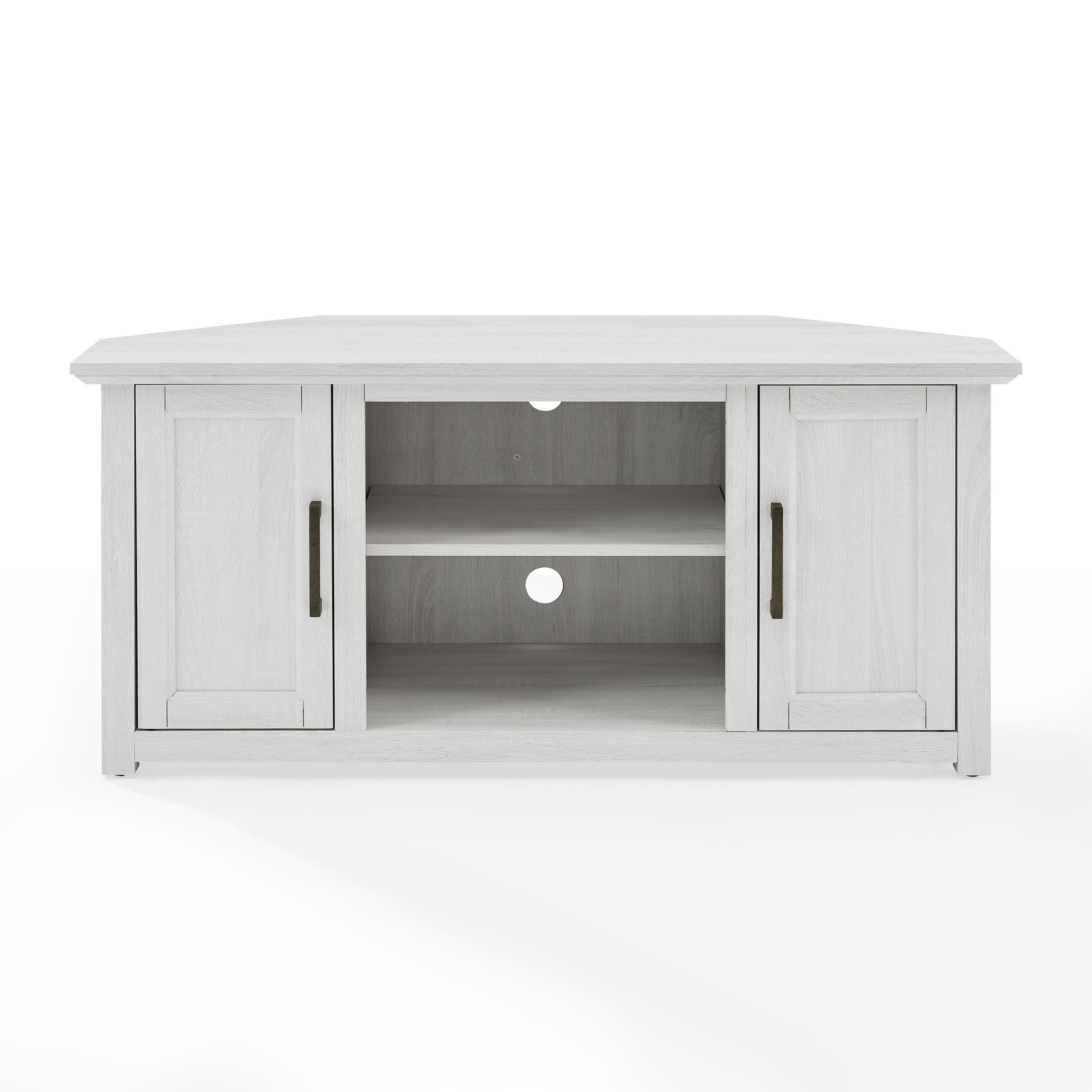 Crosley Furniture Camden Corner 47" TV Stand, Whitewash, large