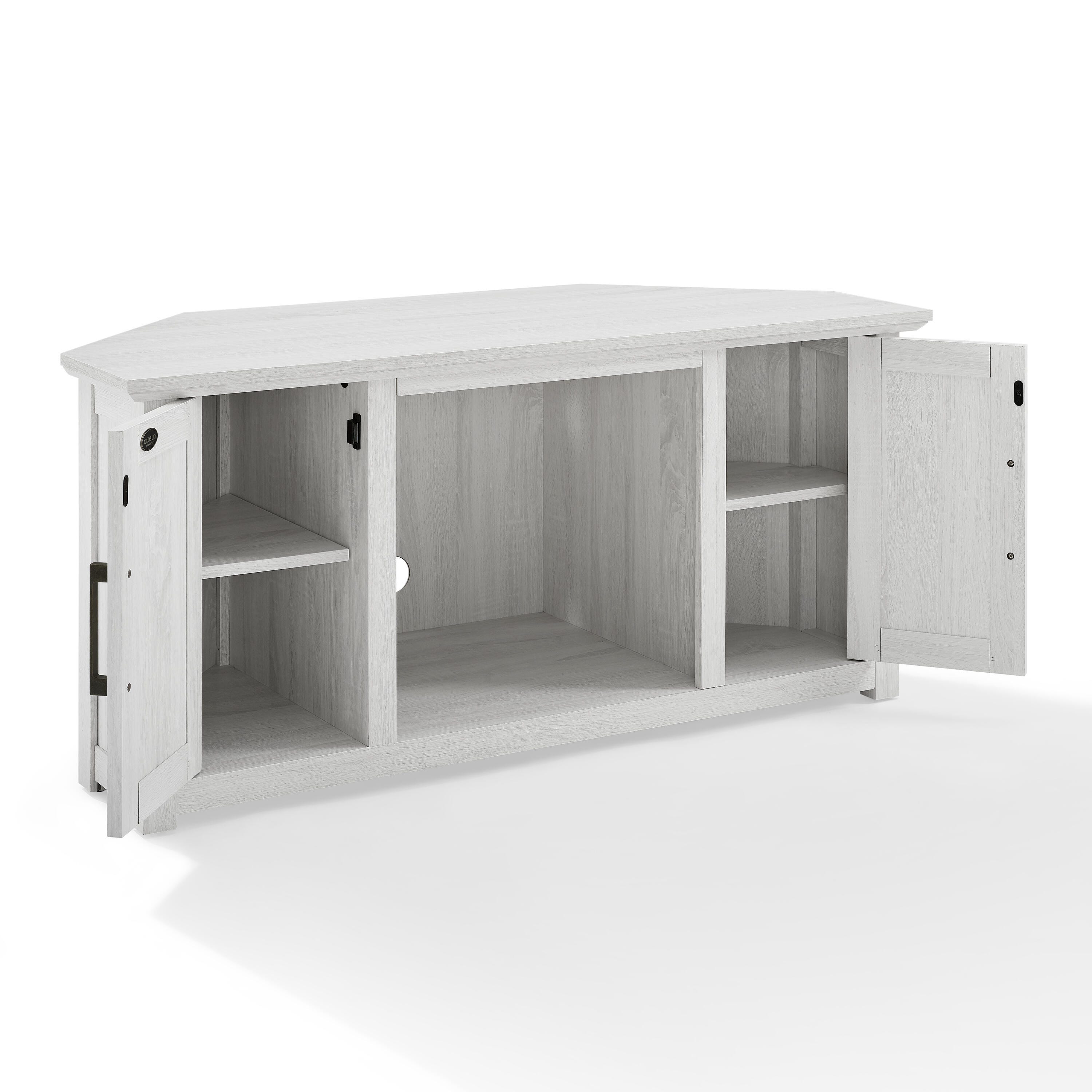 Crosley Furniture Camden Corner 47" TV Stand, Whitewash, large