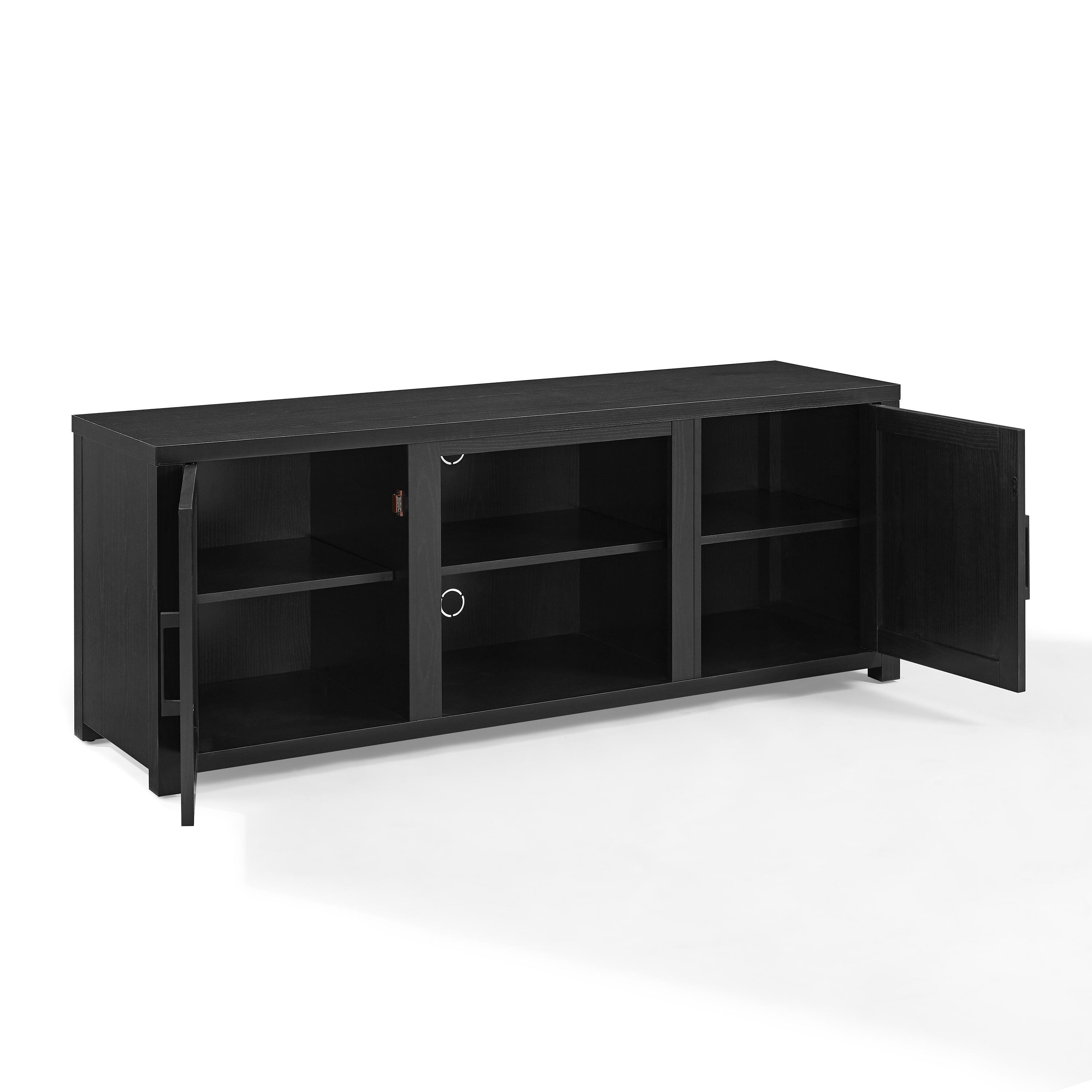 Crosley Furniture Gordon Low Profile 58" TV Stand, Black, large