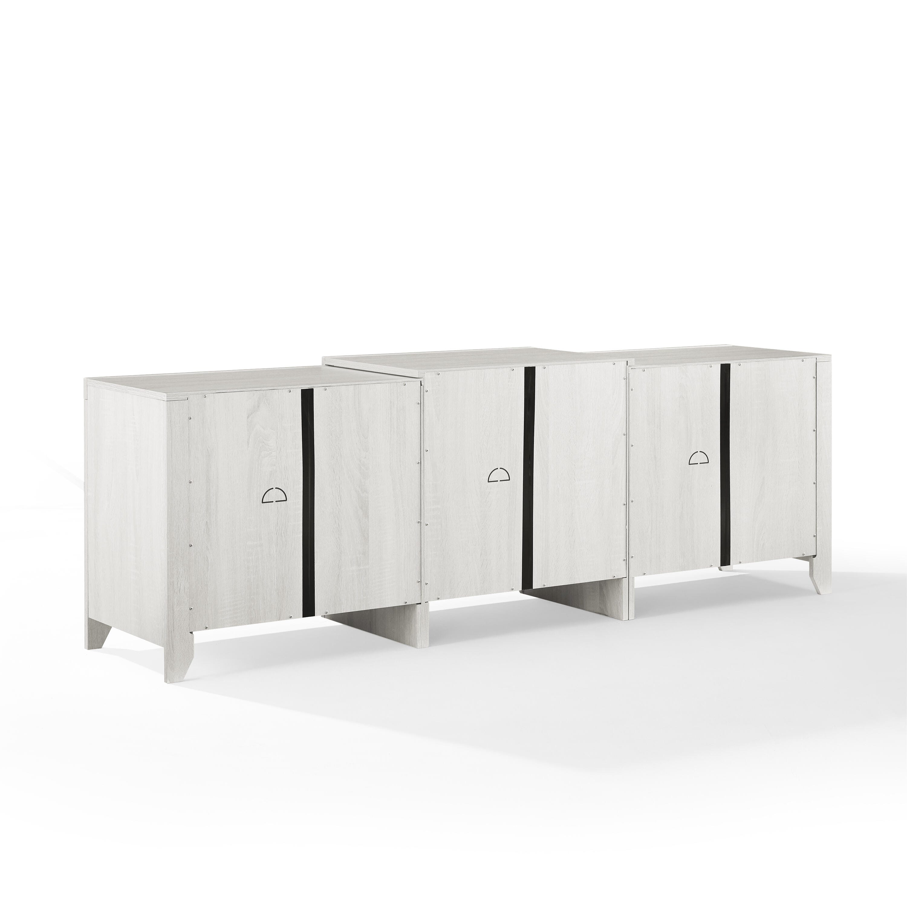 Crosley Furniture Ronin Low Profile 69" Tv Stand, Whitewash, large
