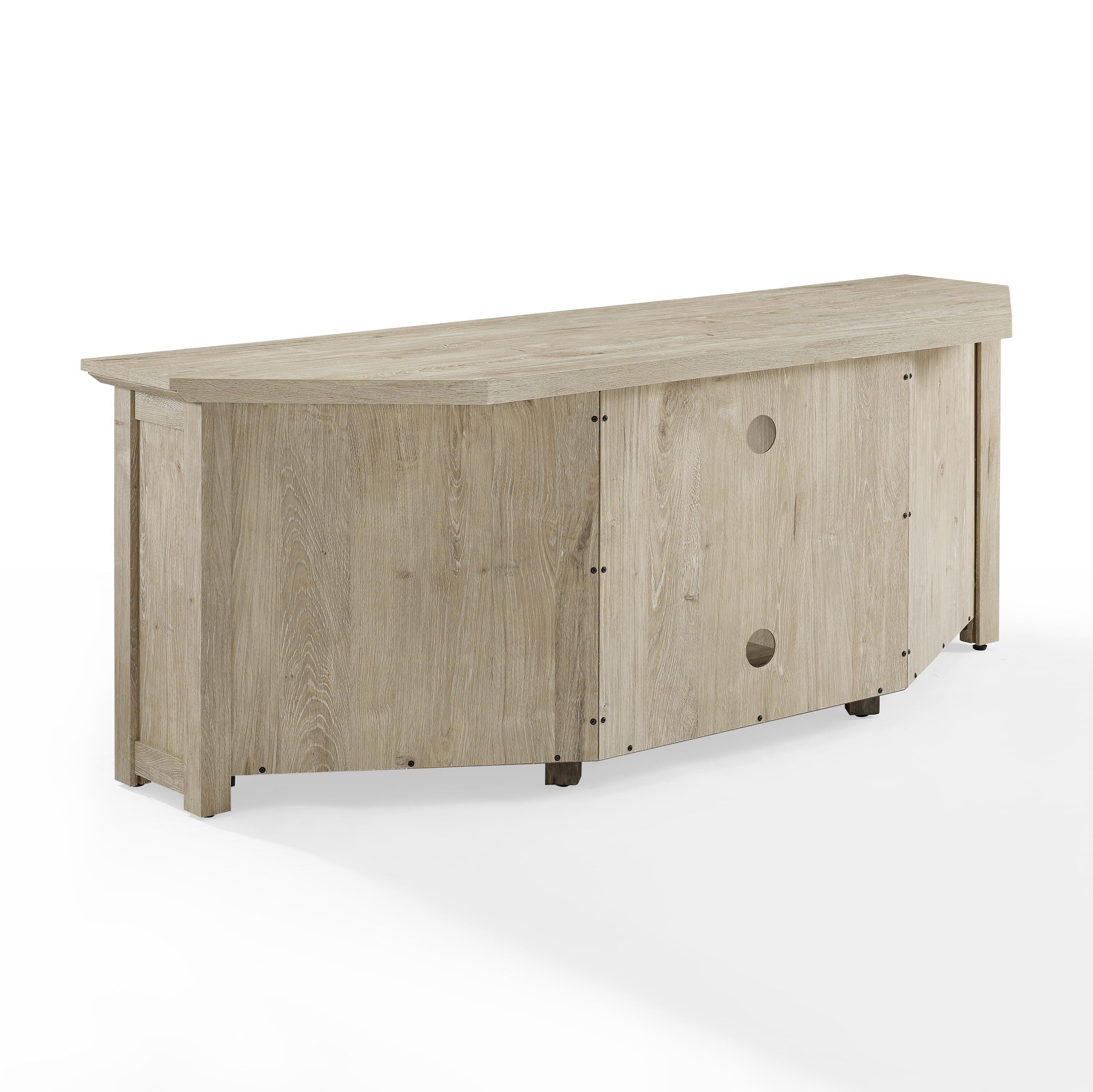 Crosley Furniture Camden Corner 58" TV Stand, Frosted Oak, large