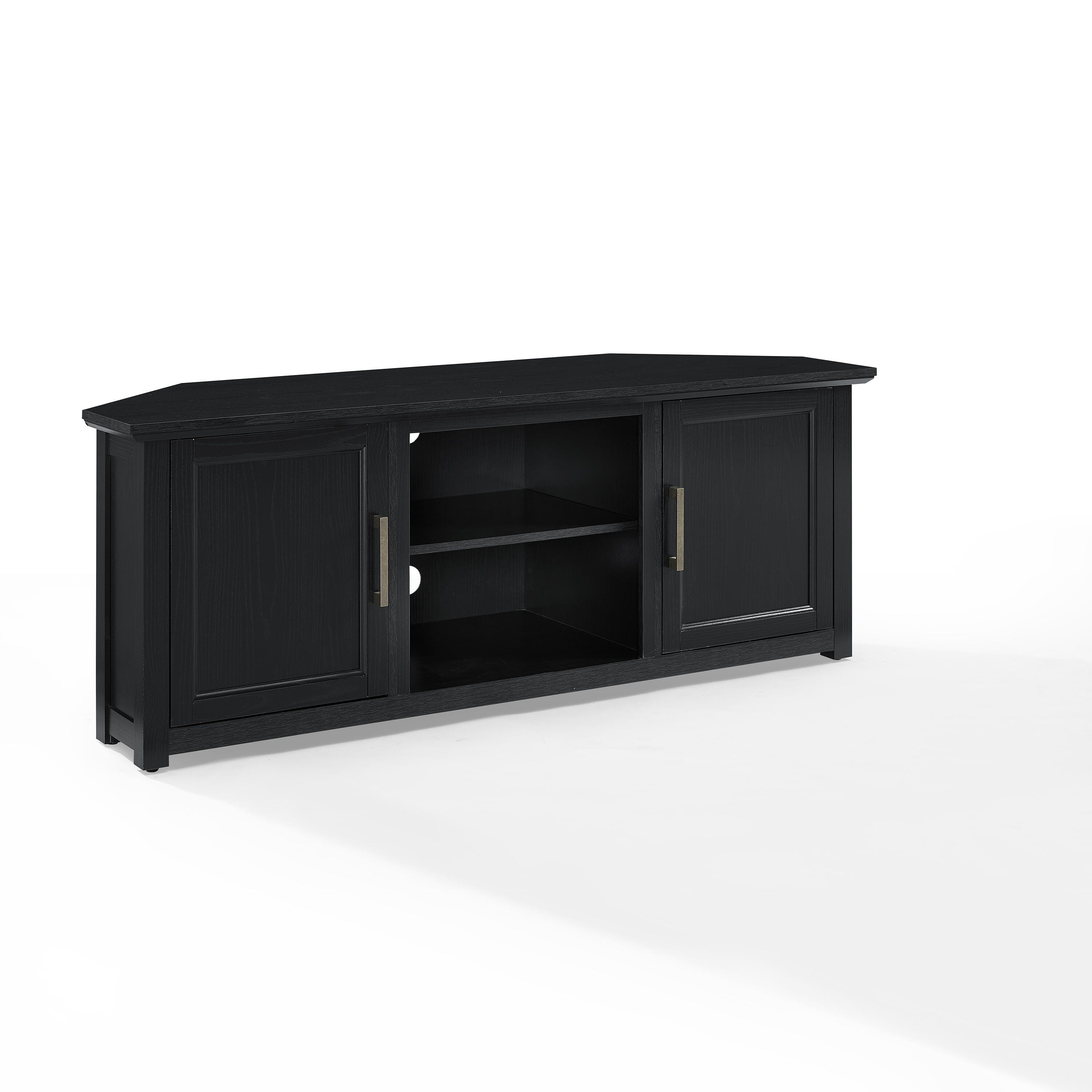 Crosley Furniture Camden Corner 58" TV Stand, Black, large