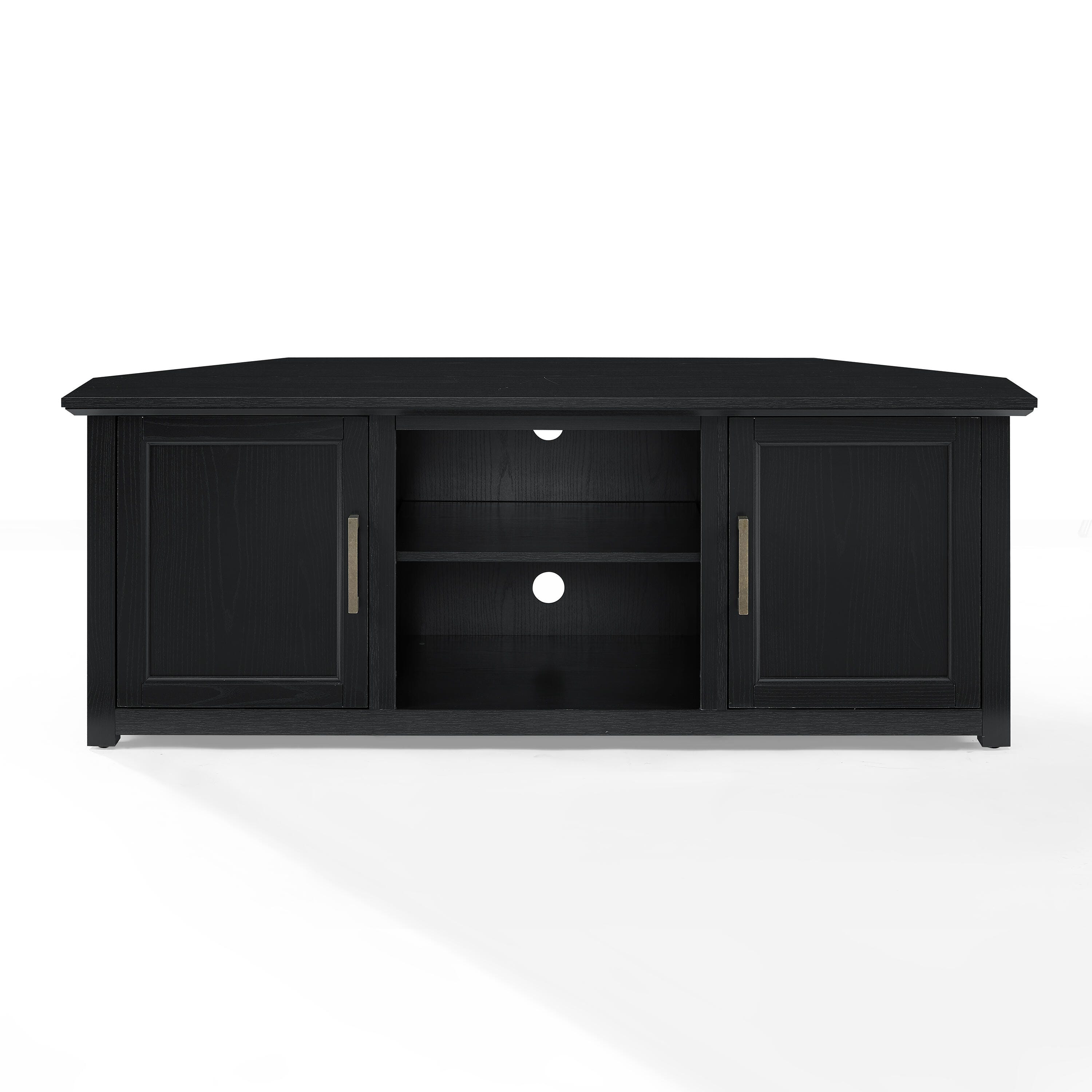 Crosley Furniture Camden Corner 58" TV Stand, Black, large